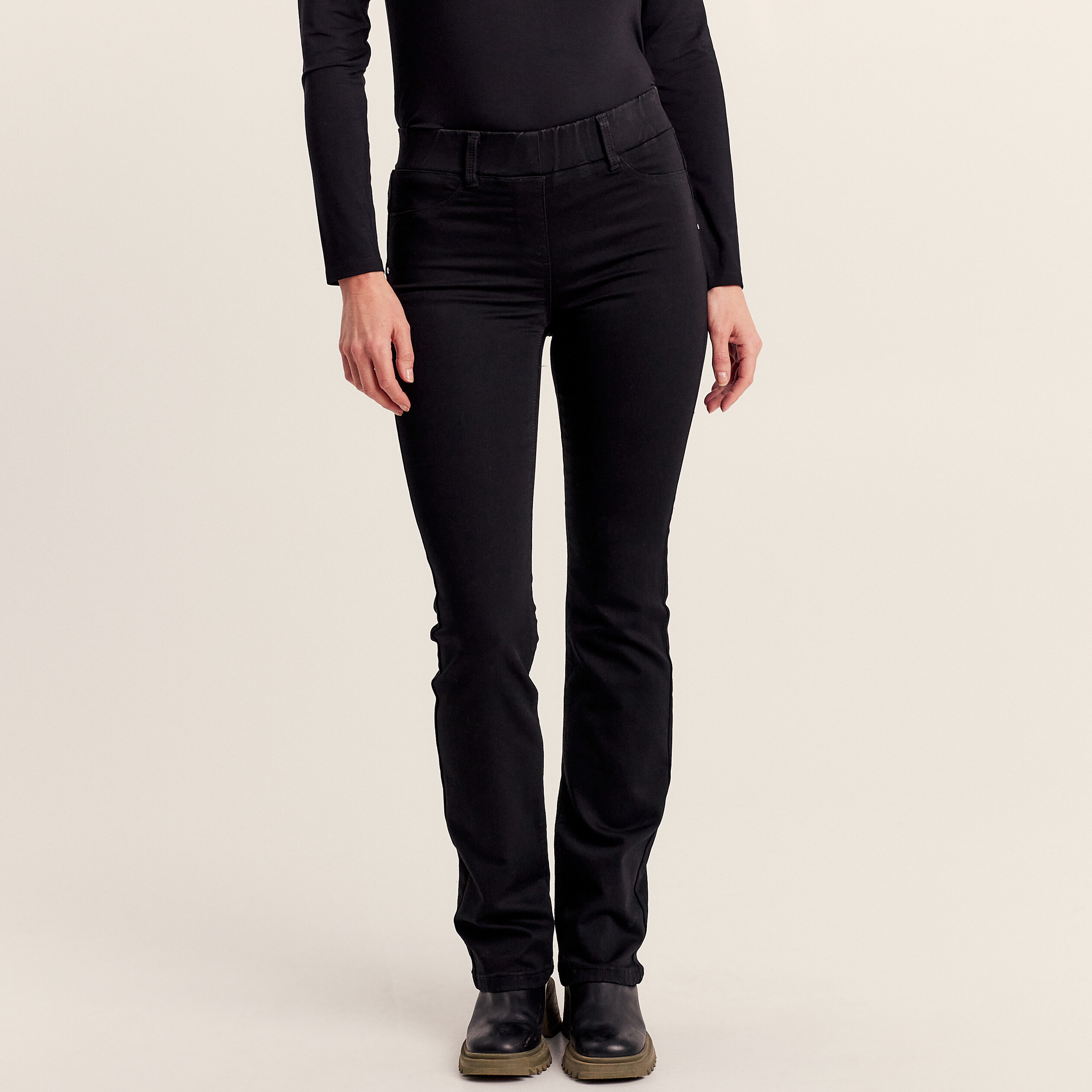 Pantalon tregging bootcut noir femme