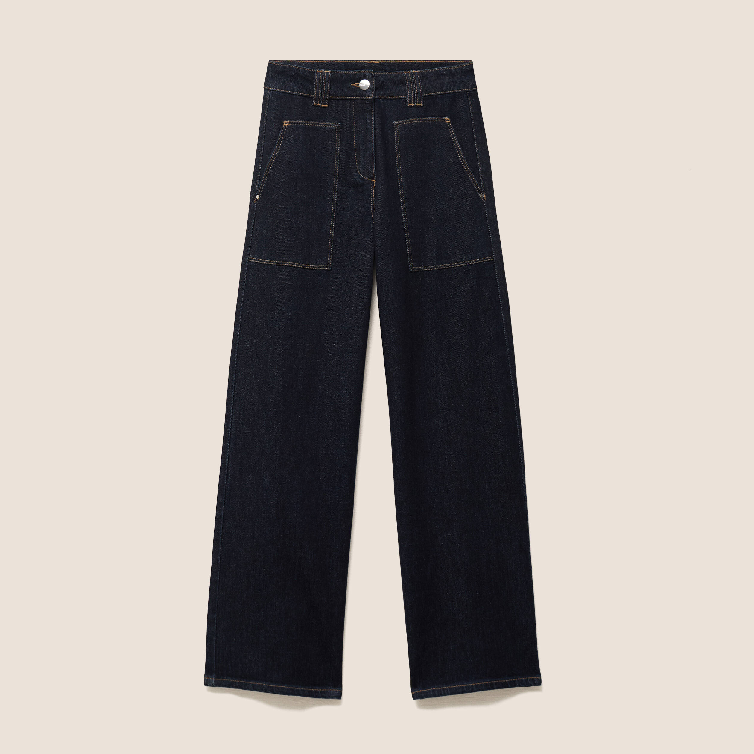 Jean taille haute denim brut femme