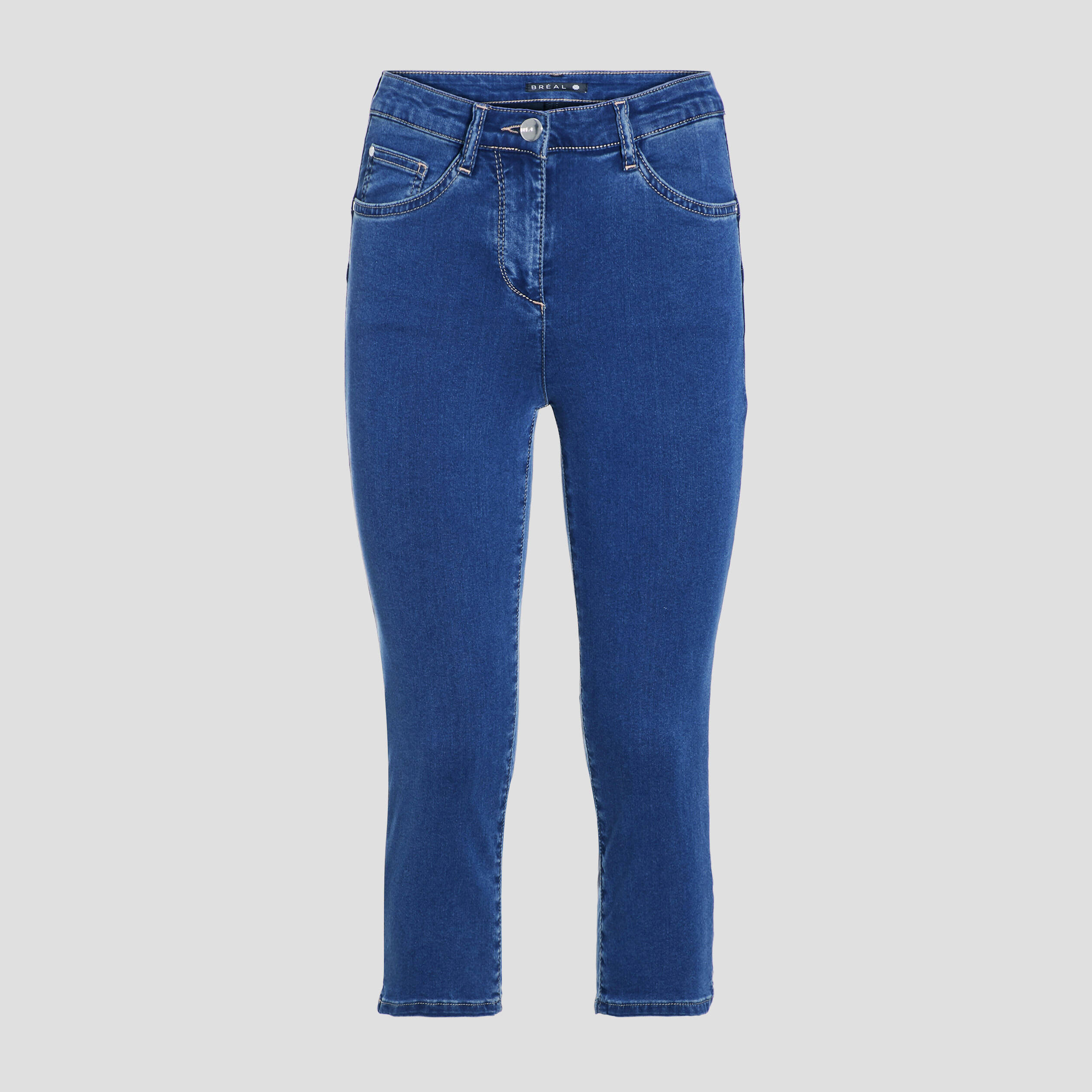 pantacourt droit taille standard denim double stone femme Pantacourt droit taille standard denim double stone femme