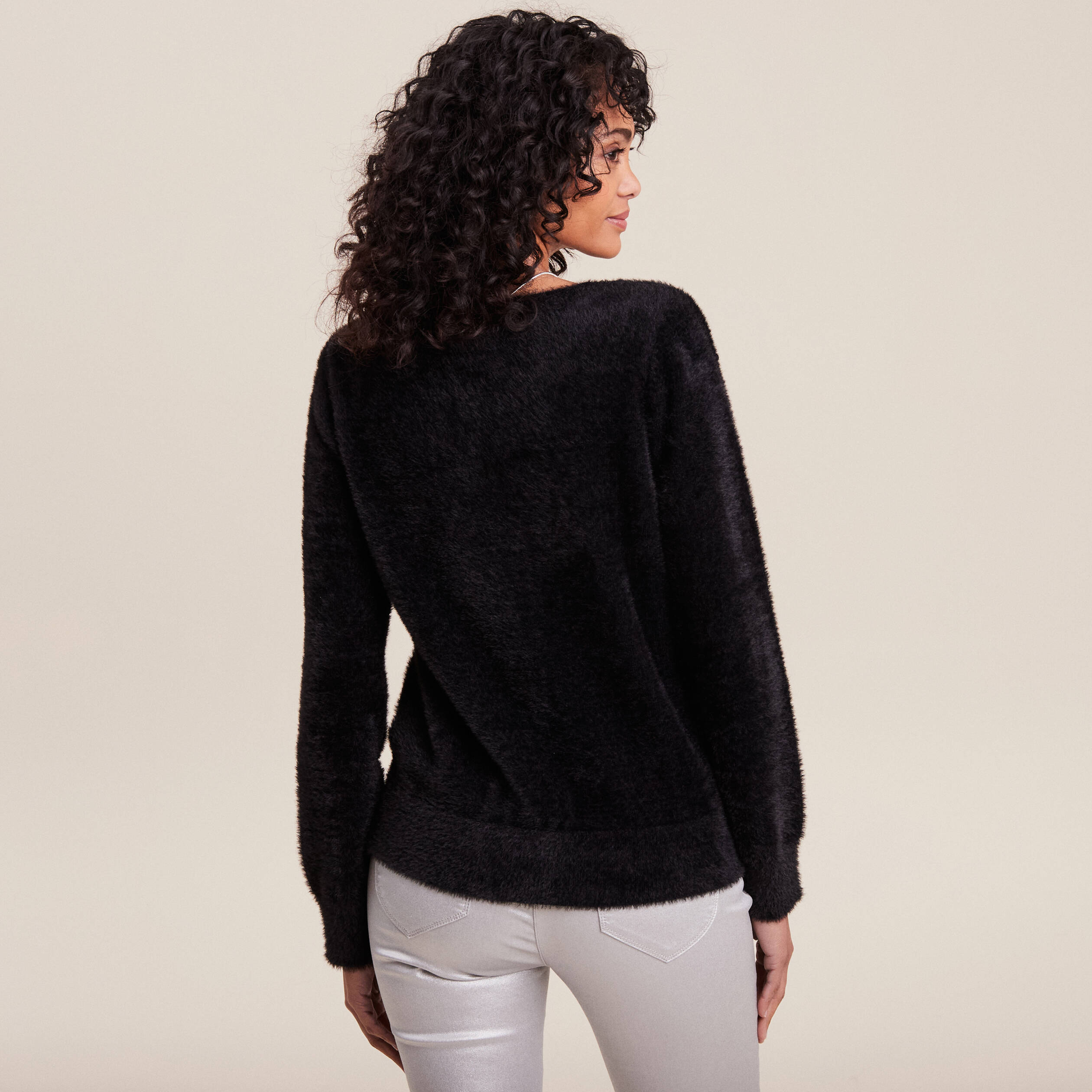 pull manches longues strass noir femme Pull manches longues strass noir femme