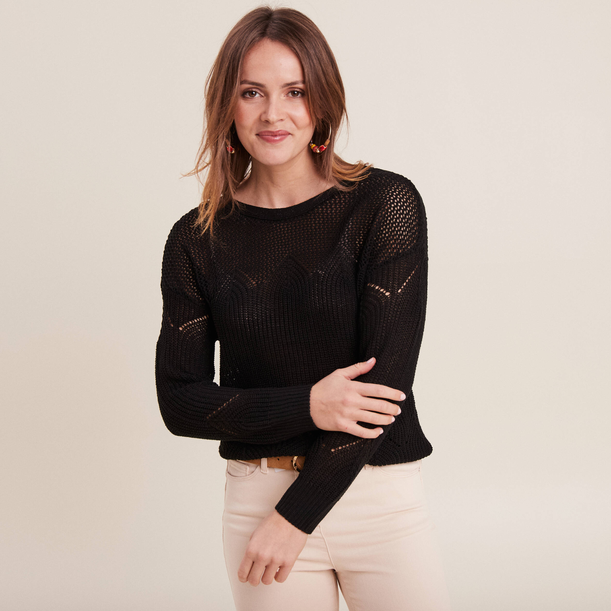 Pull En Laine Douce Pour Femmes - Manches Longues, Coupe Ample Et Boutons - Tricot Confortable
