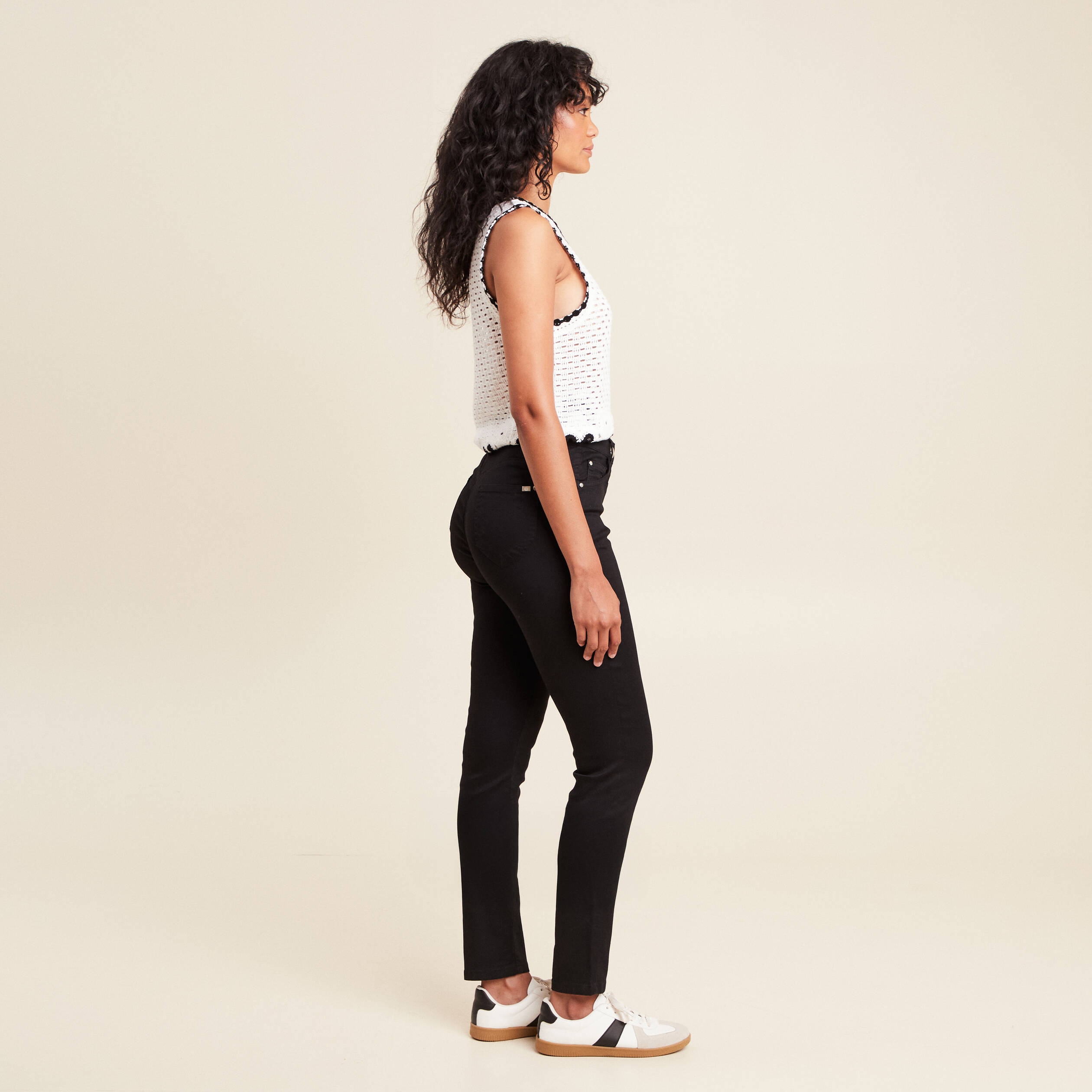 pantalon leger taille standard long noir femme Pantalon léger taille standard long noir femme