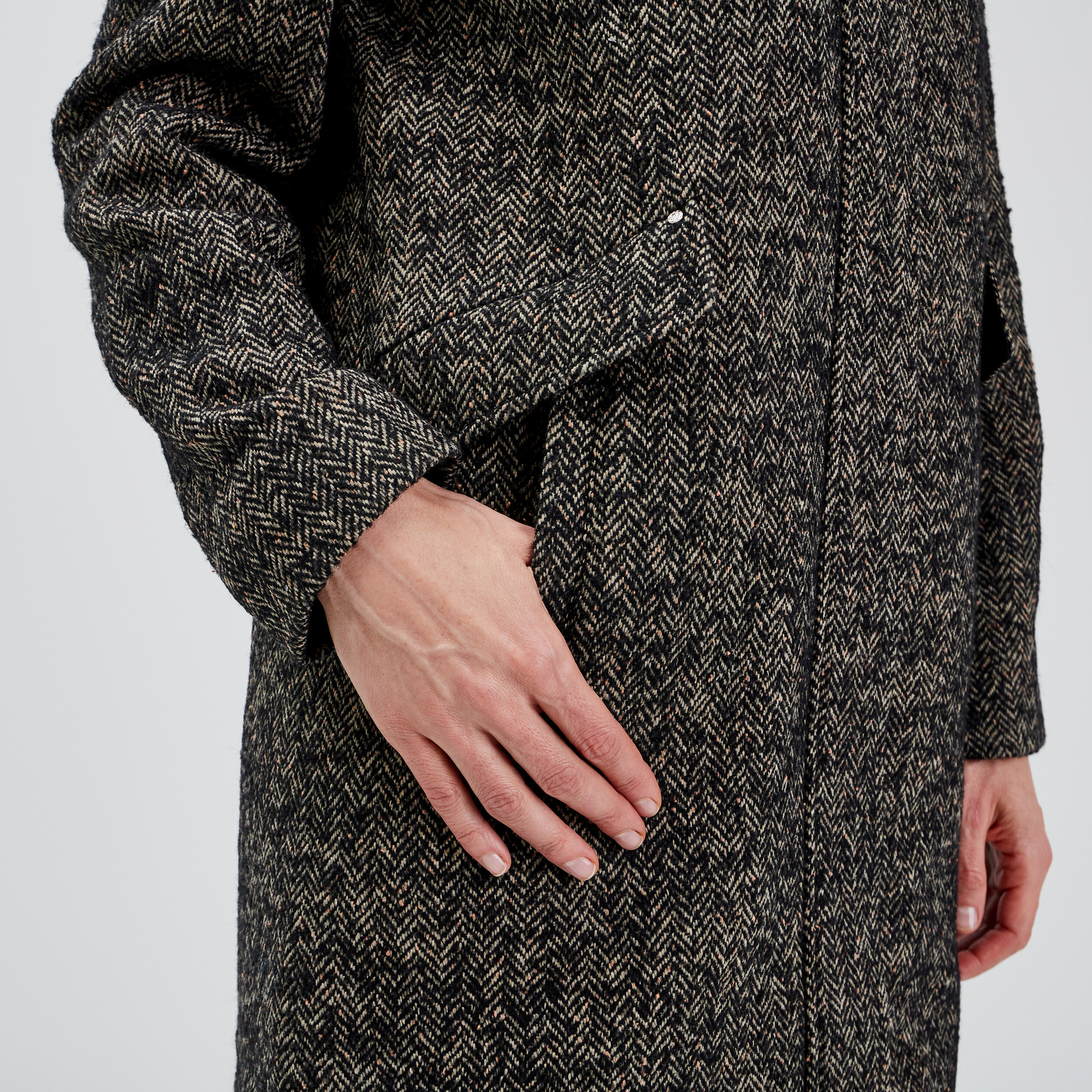 Manteau droit zipp noir femme Vibs