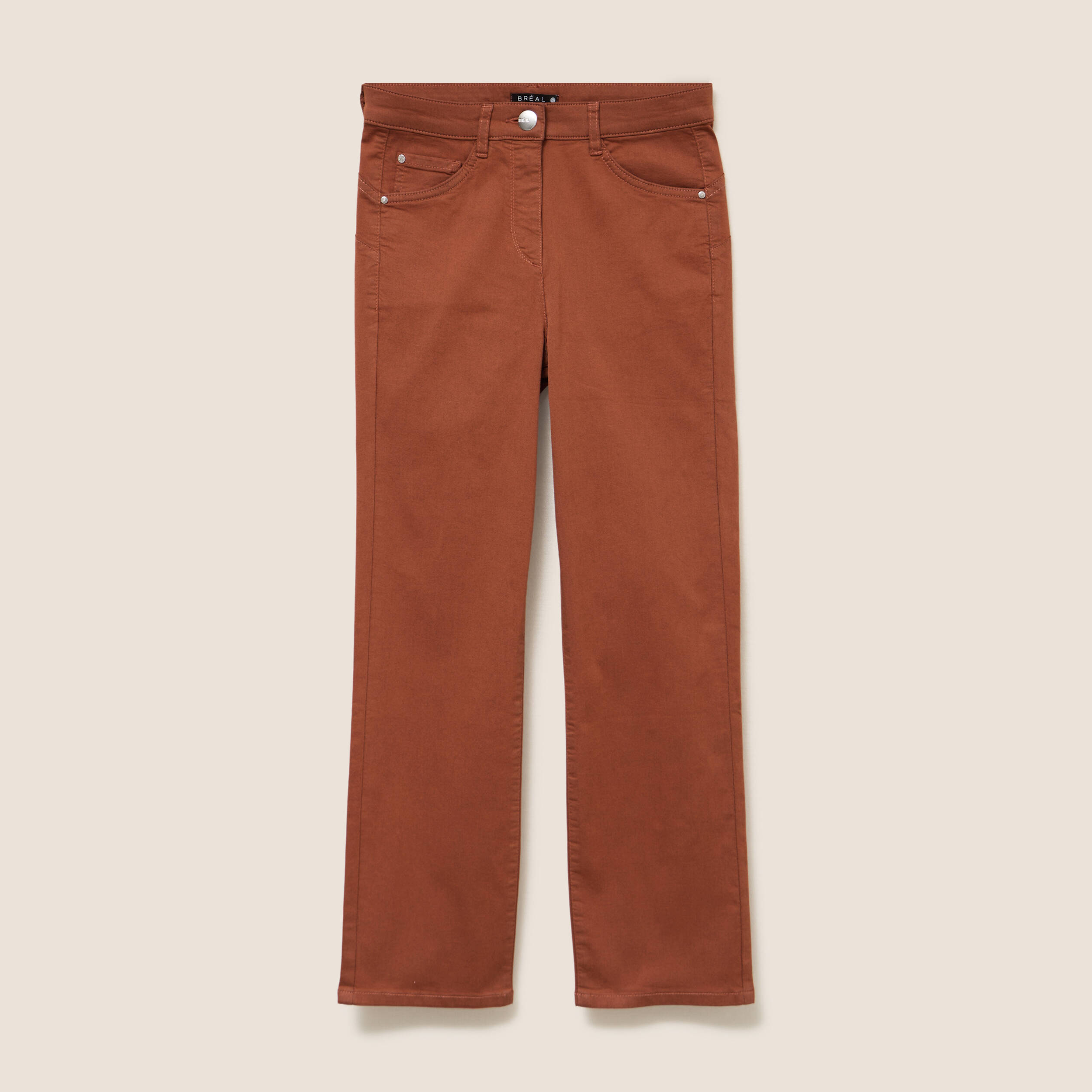 Pantalon magique Le L&eacute;ger coupe droite marron fonc&eacute; femme