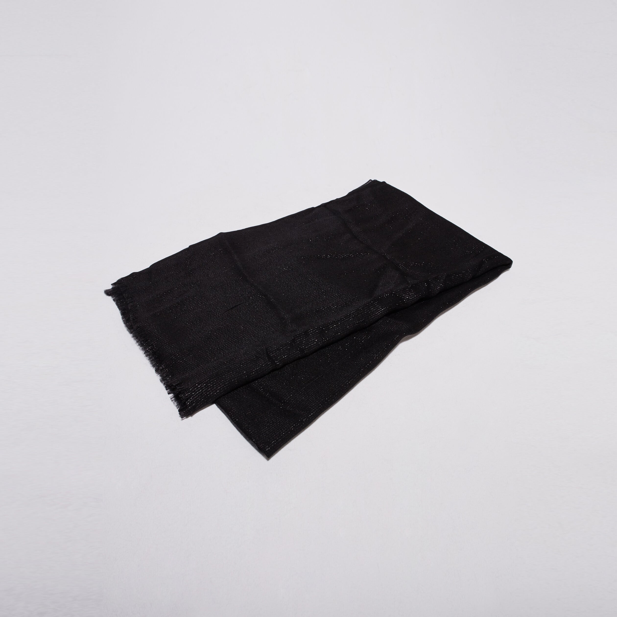 Foulard brillant &agrave; franges noir femme