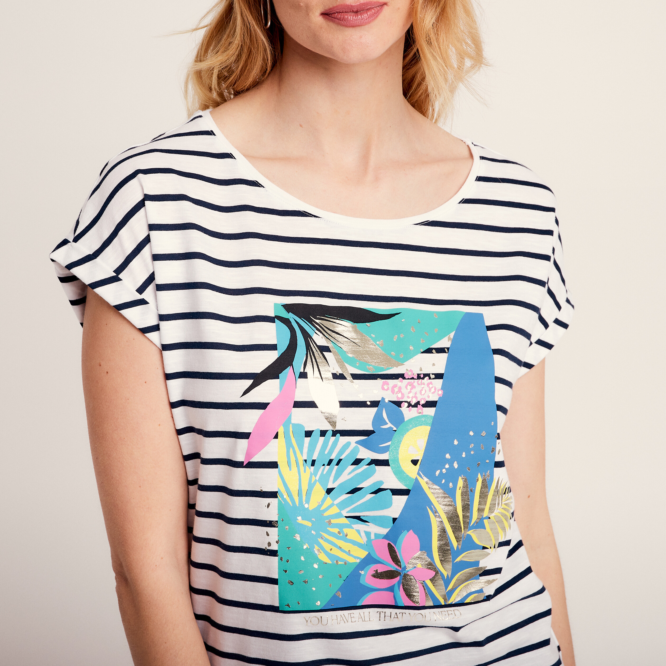 t shirt manches courtes ecru femme T-shirt manches courtes ecru femme