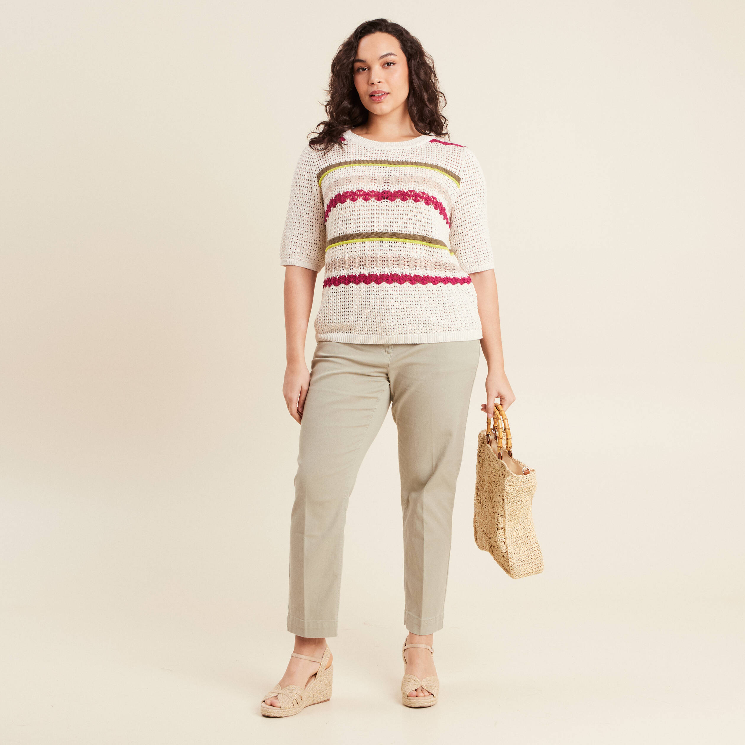 pull dentelle col bateau multicolore femme Pull dentelle col bateau multicolore femme