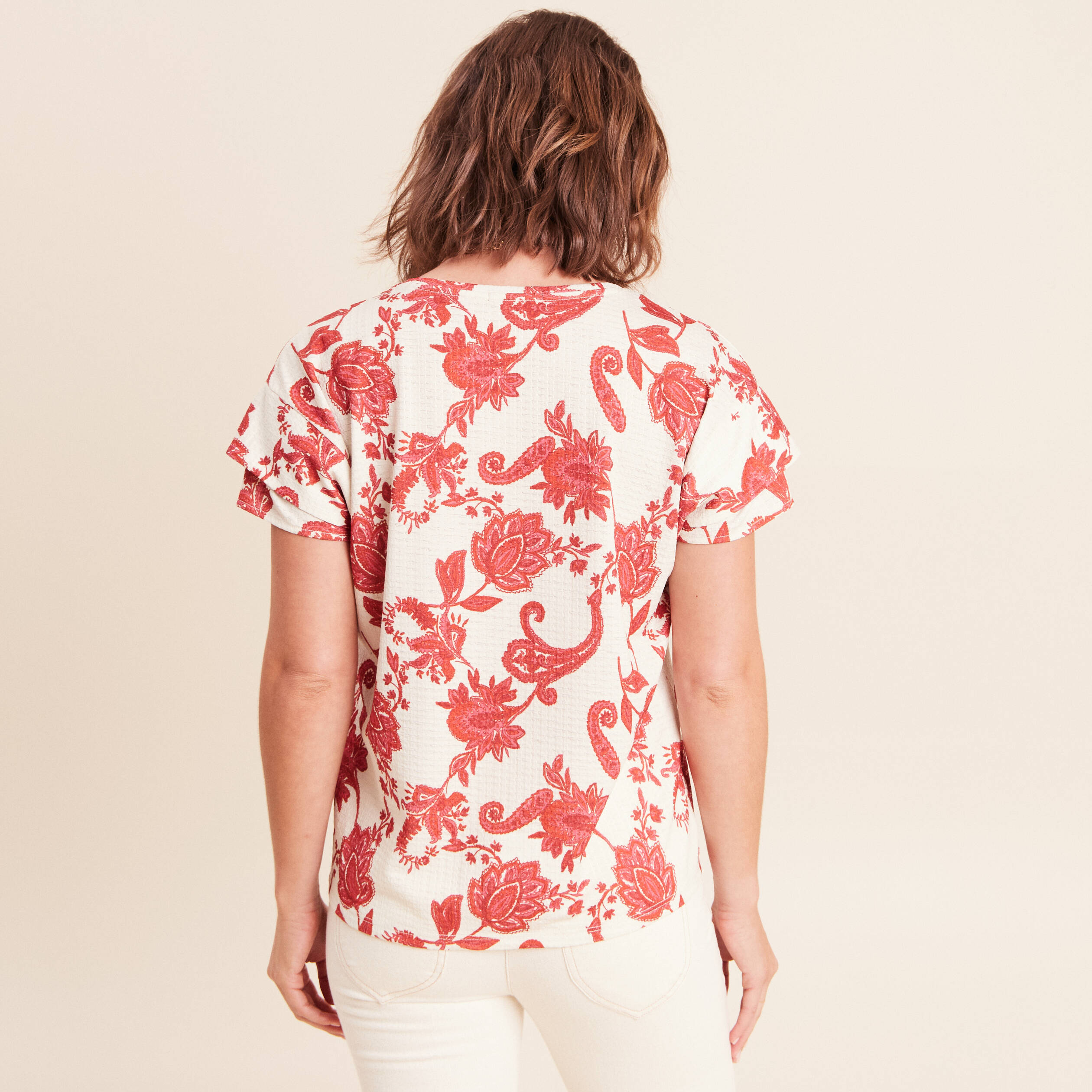 T-shirt manches courtes rose femme