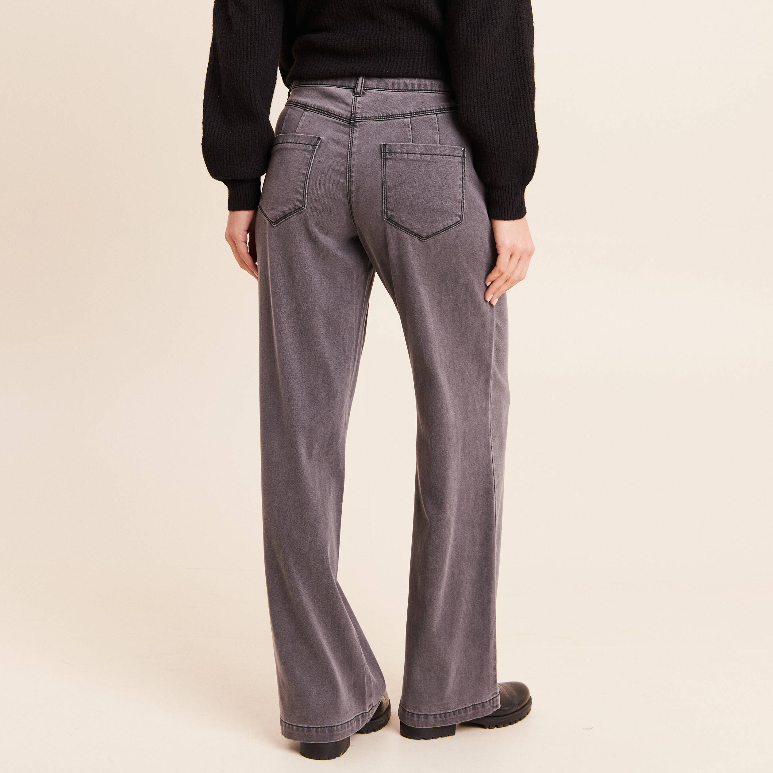 Jean denim gris femme