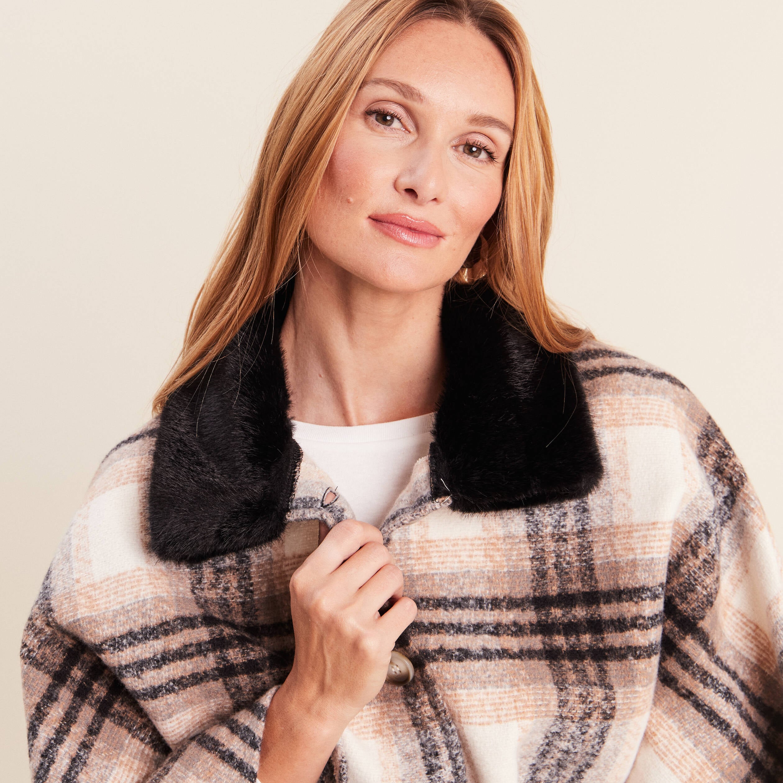 Poncho bordeaux femme