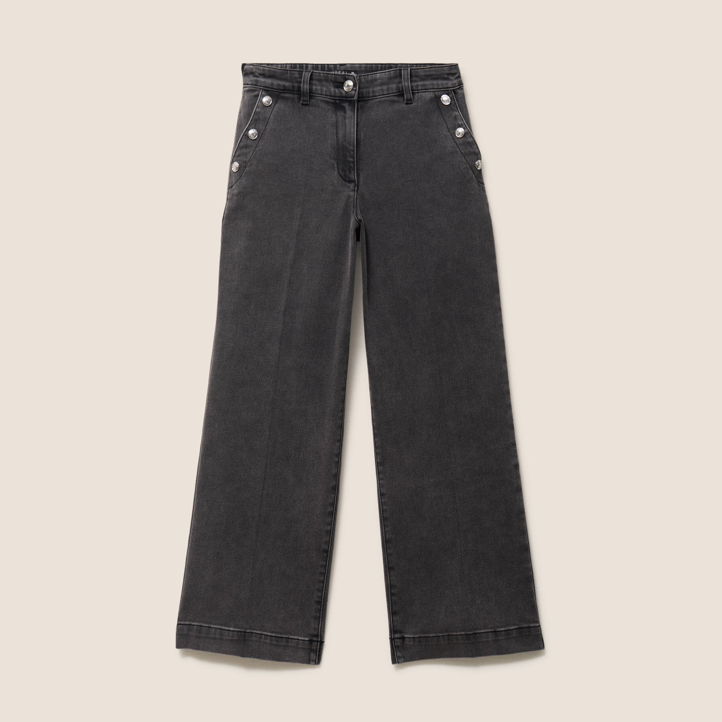 Jean denim gris femme
