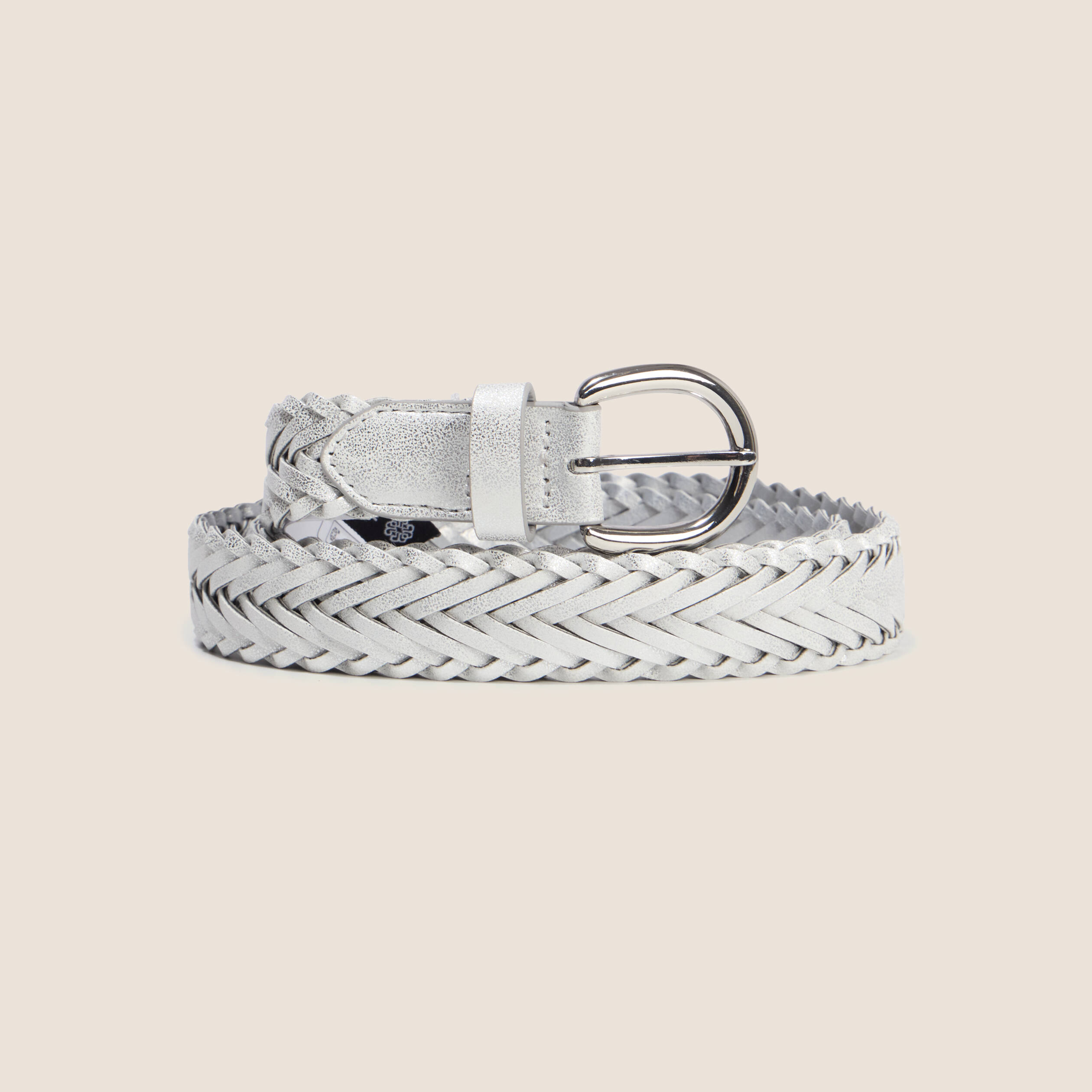 Ceinture fine ecru femme