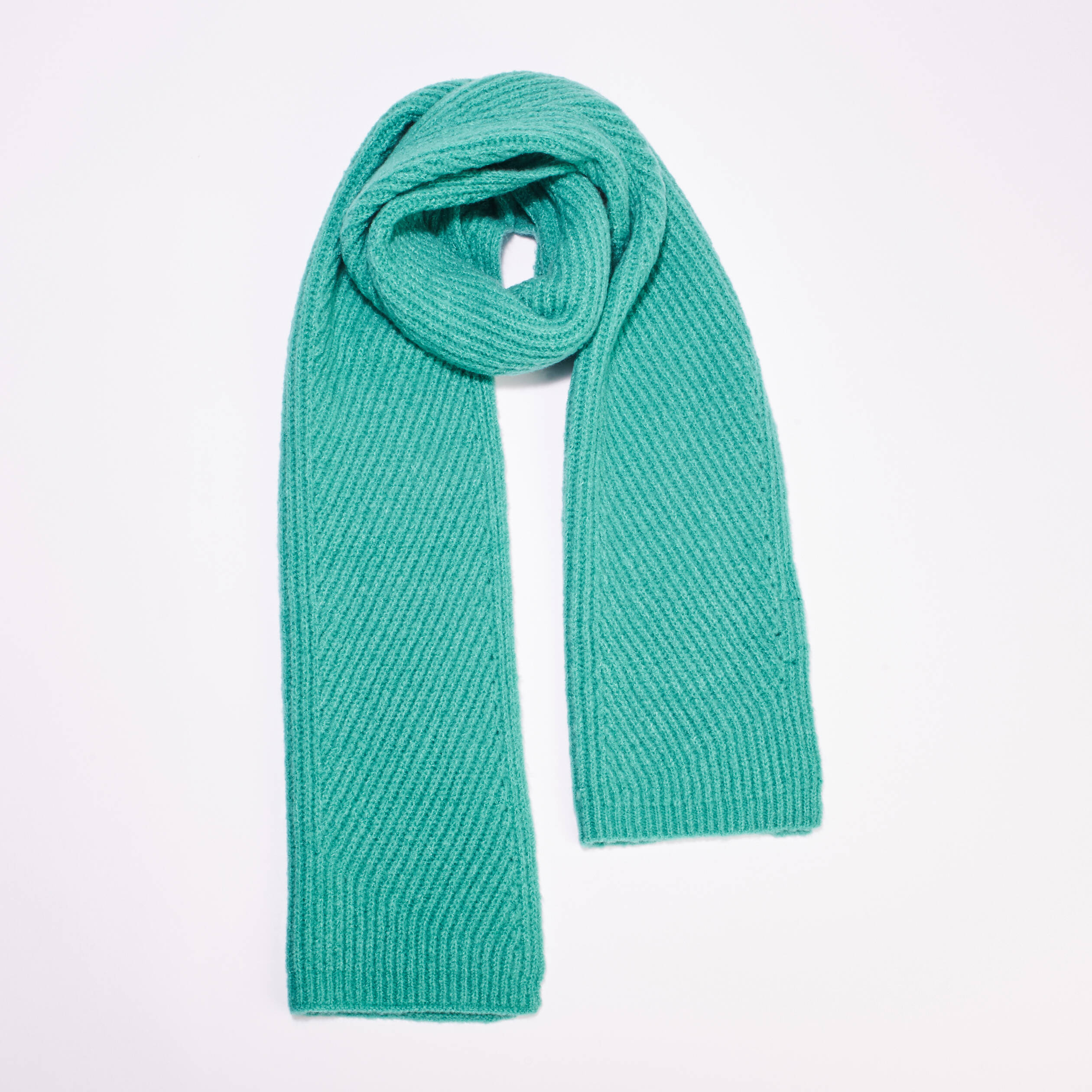 Écharpe tricotée bleu canard femme