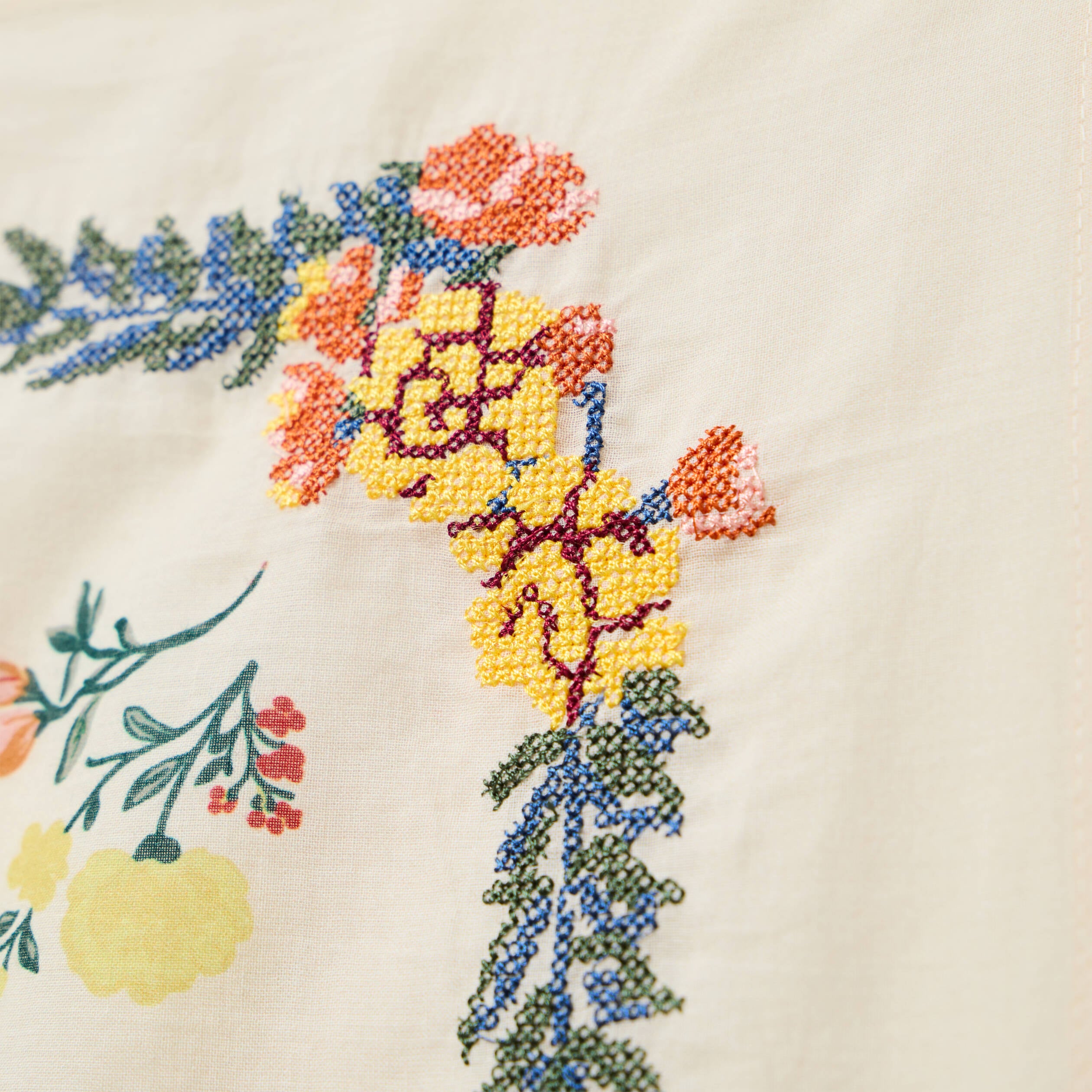 Foulard avec broderie multicolore femme