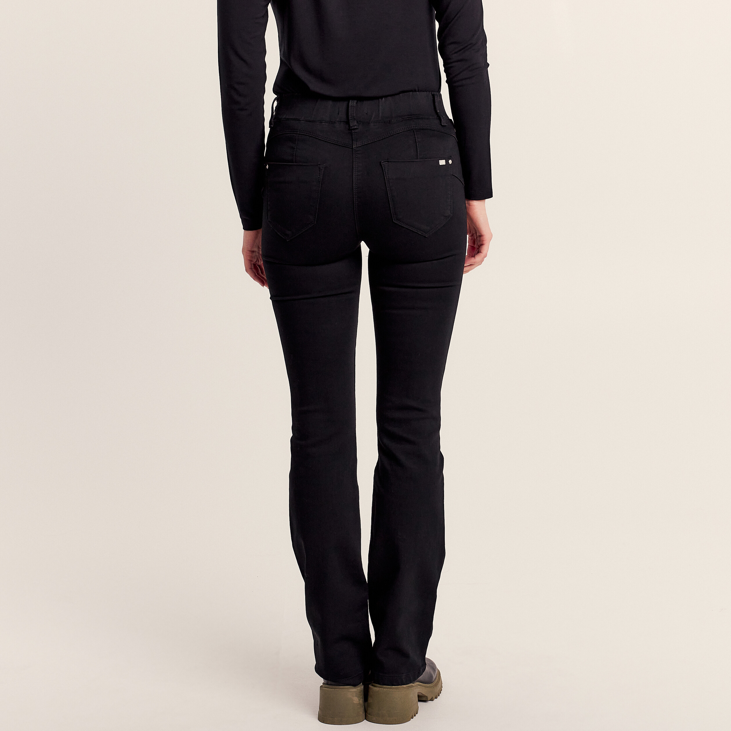 Pantalon tregging bootcut noir femme