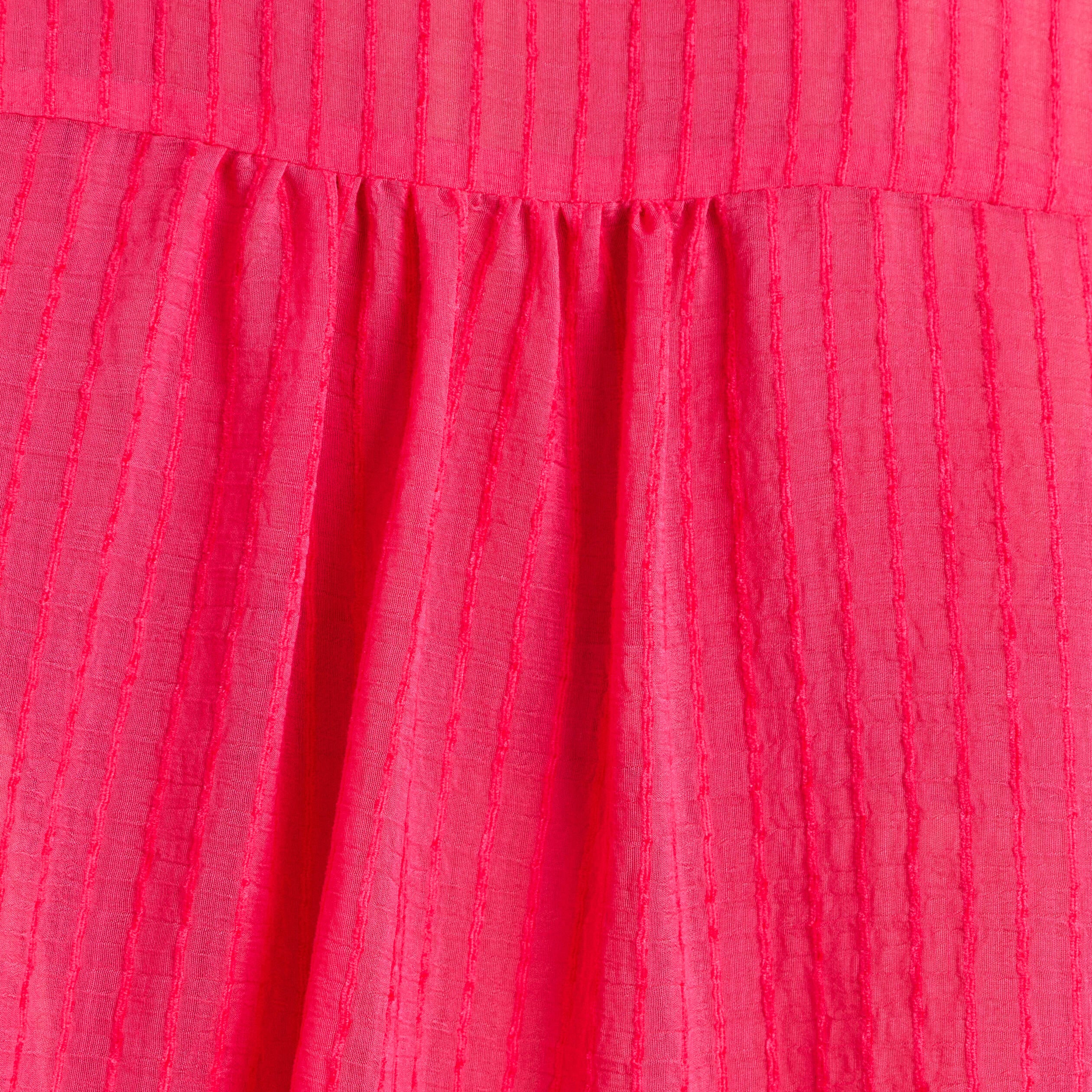 Blouse ample col tunisien manches 3/4 rose fushia femme
