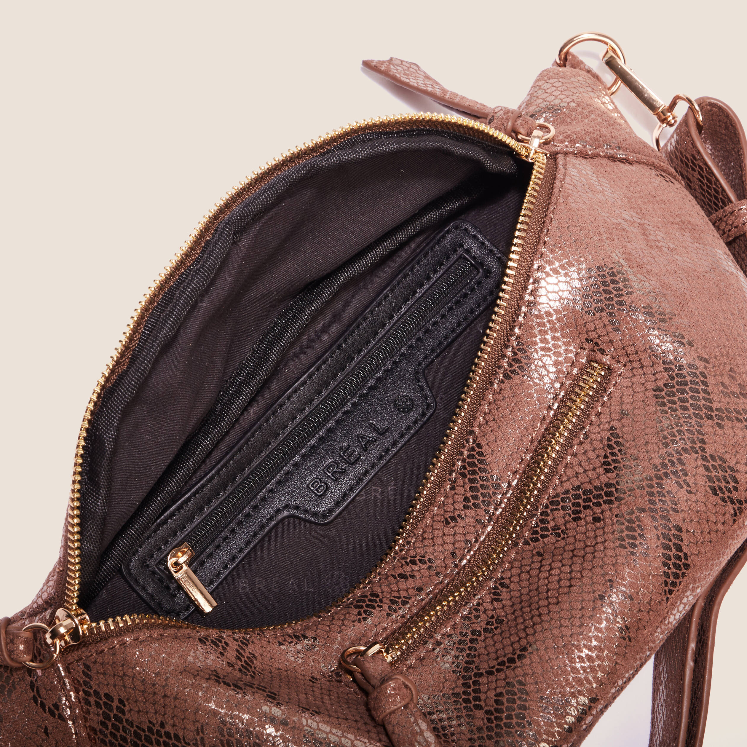 sac banane irise taupe femme Sac banane irisé taupe femme