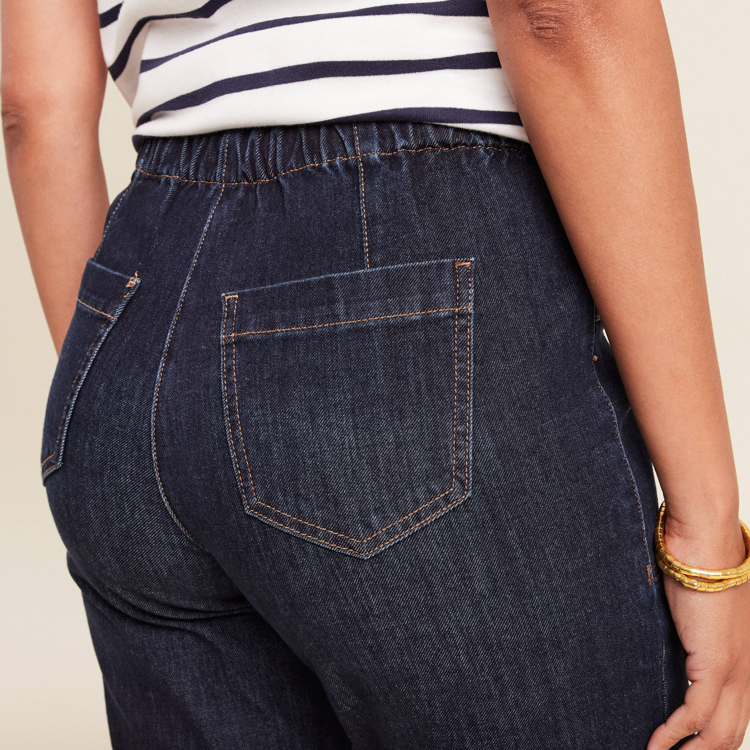 jean large a coulisse denim brut femme Jean large à coulisse denim brut femme