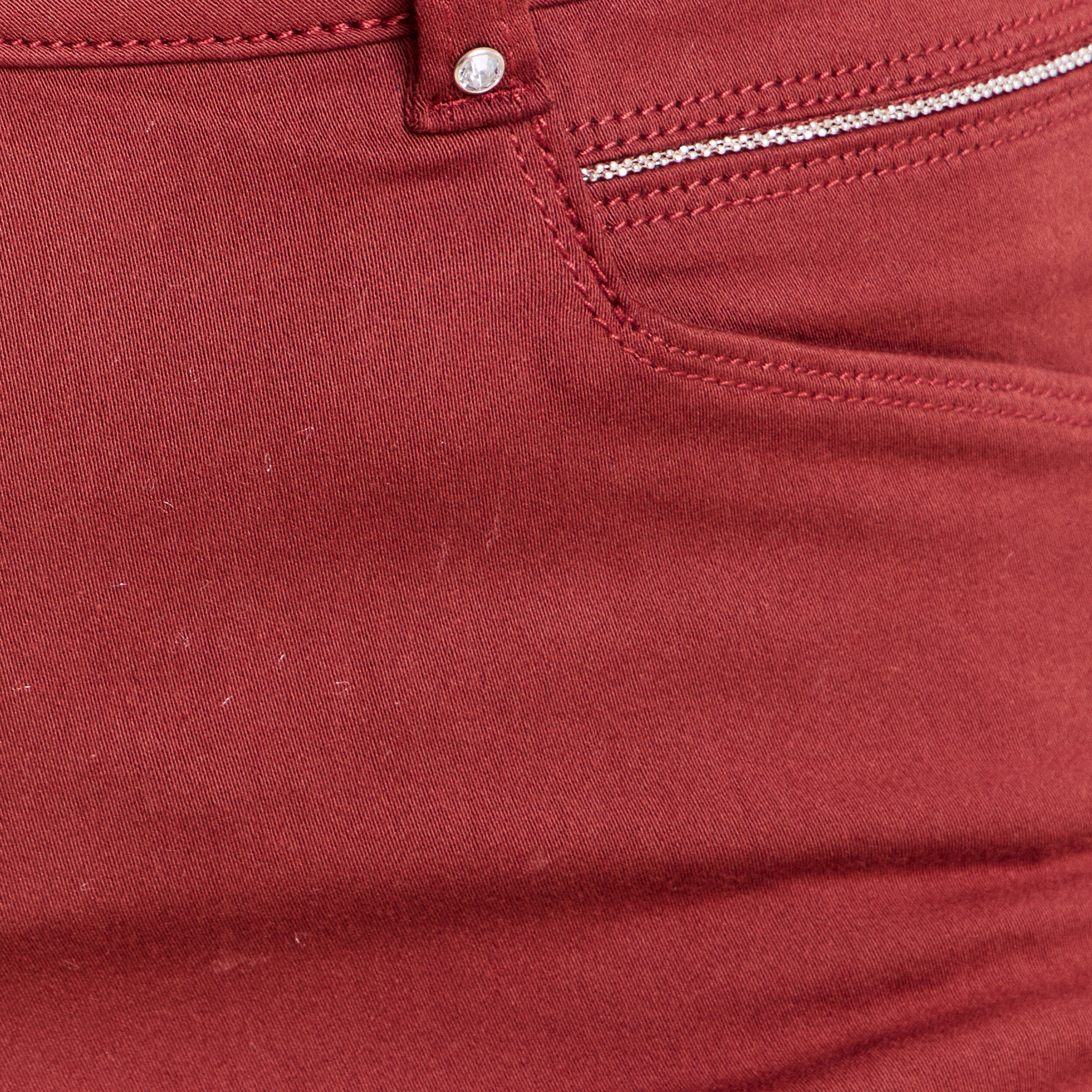 Pantalon coupe ajust&eacute;e taille haute orange fonc&eacute; femme