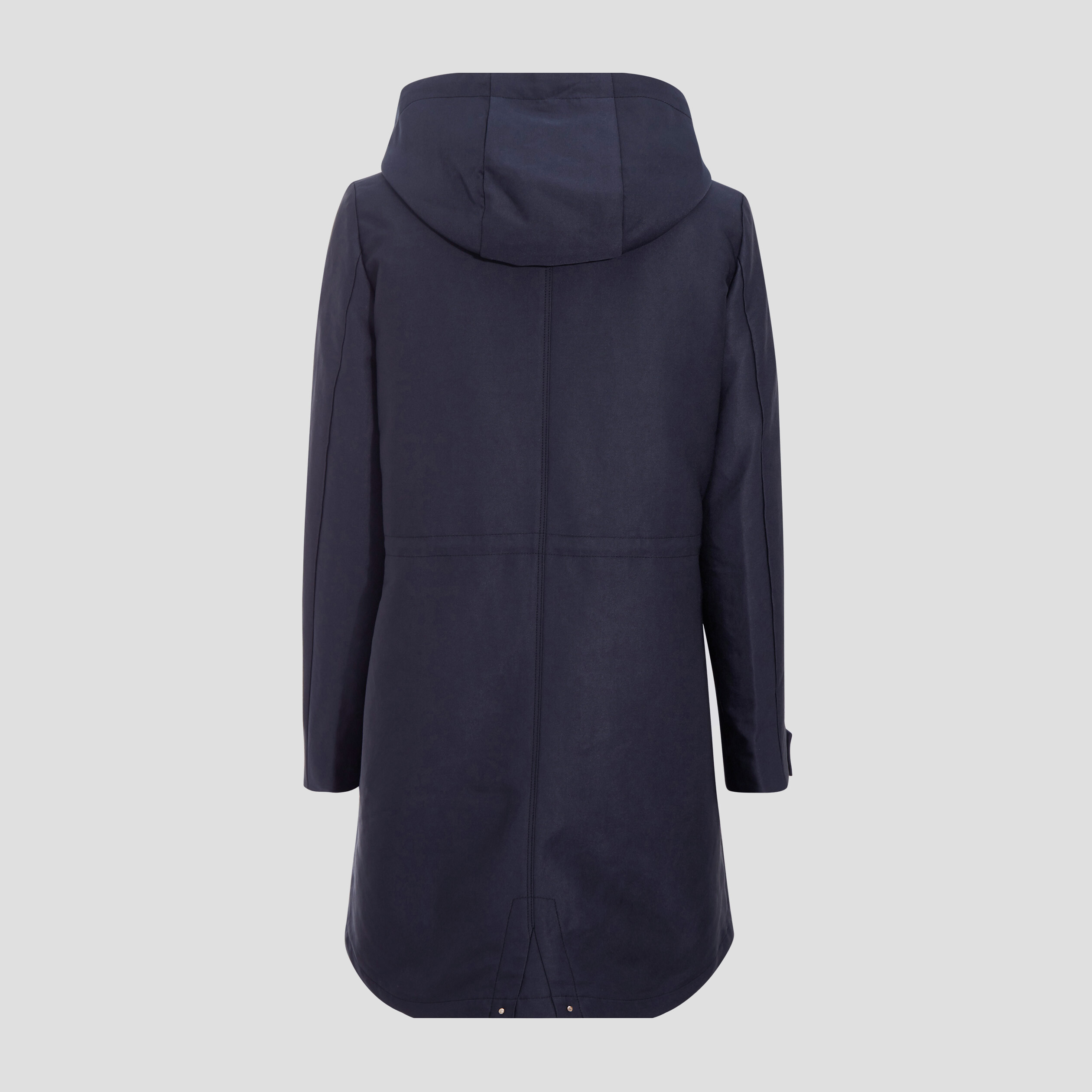 Parka 2-en-1 droite à capuche noir femme