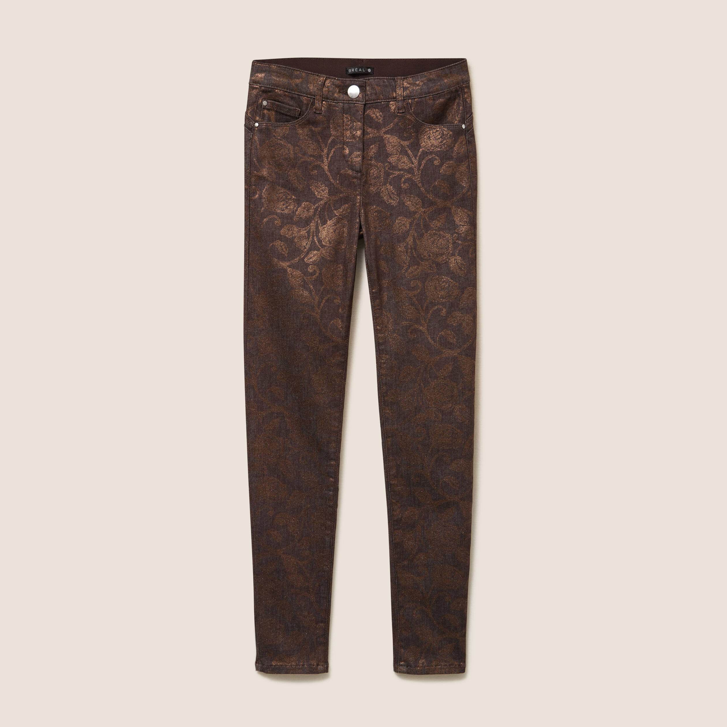 Pantalon magique L'Unique coupe ajust&eacute;e couleur cuivre femme