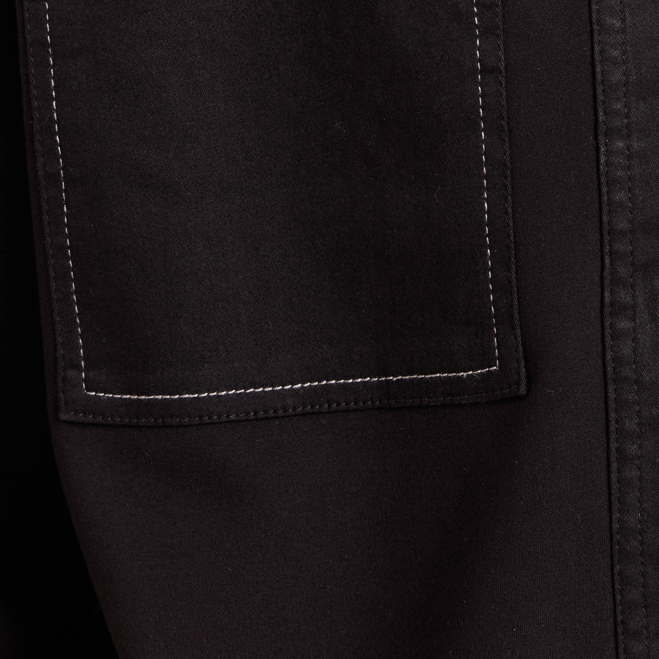 Veste droite courte manches longues denim noir femme
