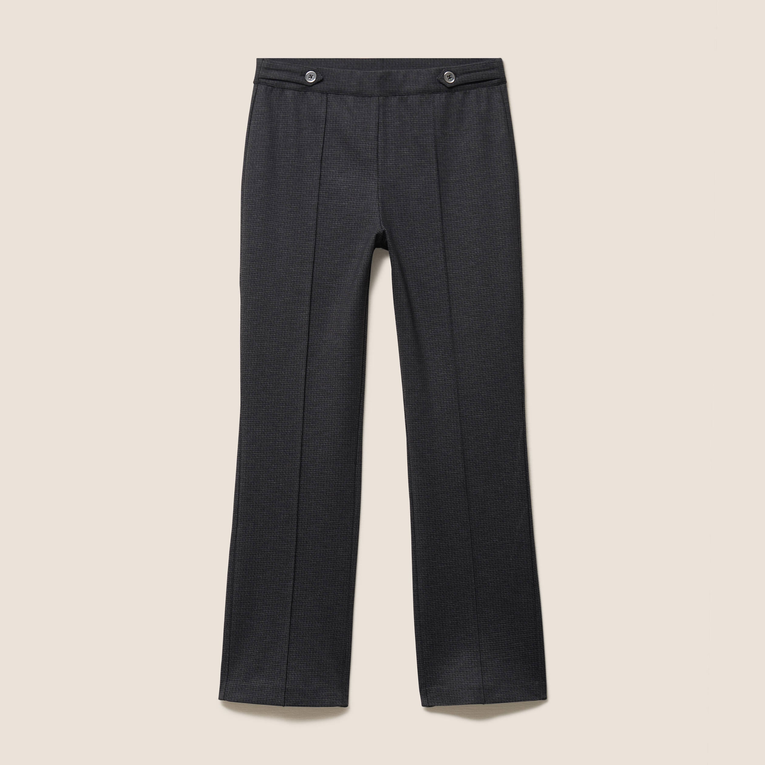 Pantalon vichy taille standard gris anthracite femme