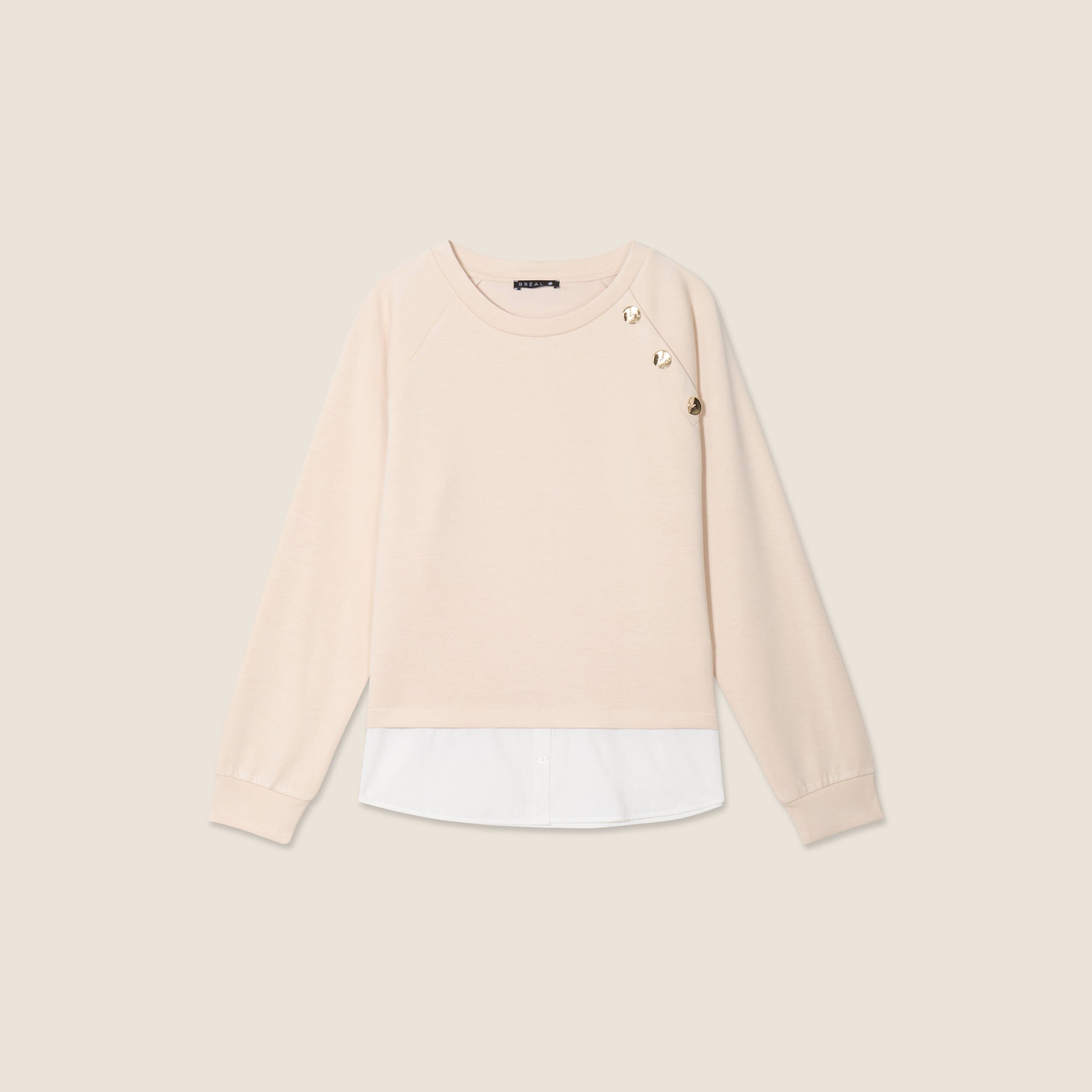 Sweat manches longues sable femme