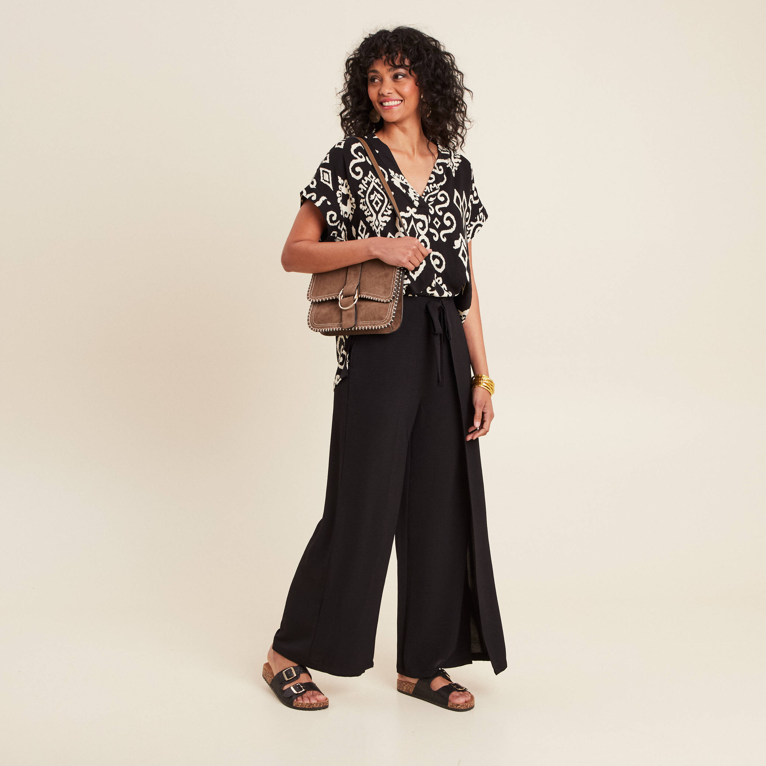 pantalon portefeuille noir femme Pantalon portefeuille noir femme