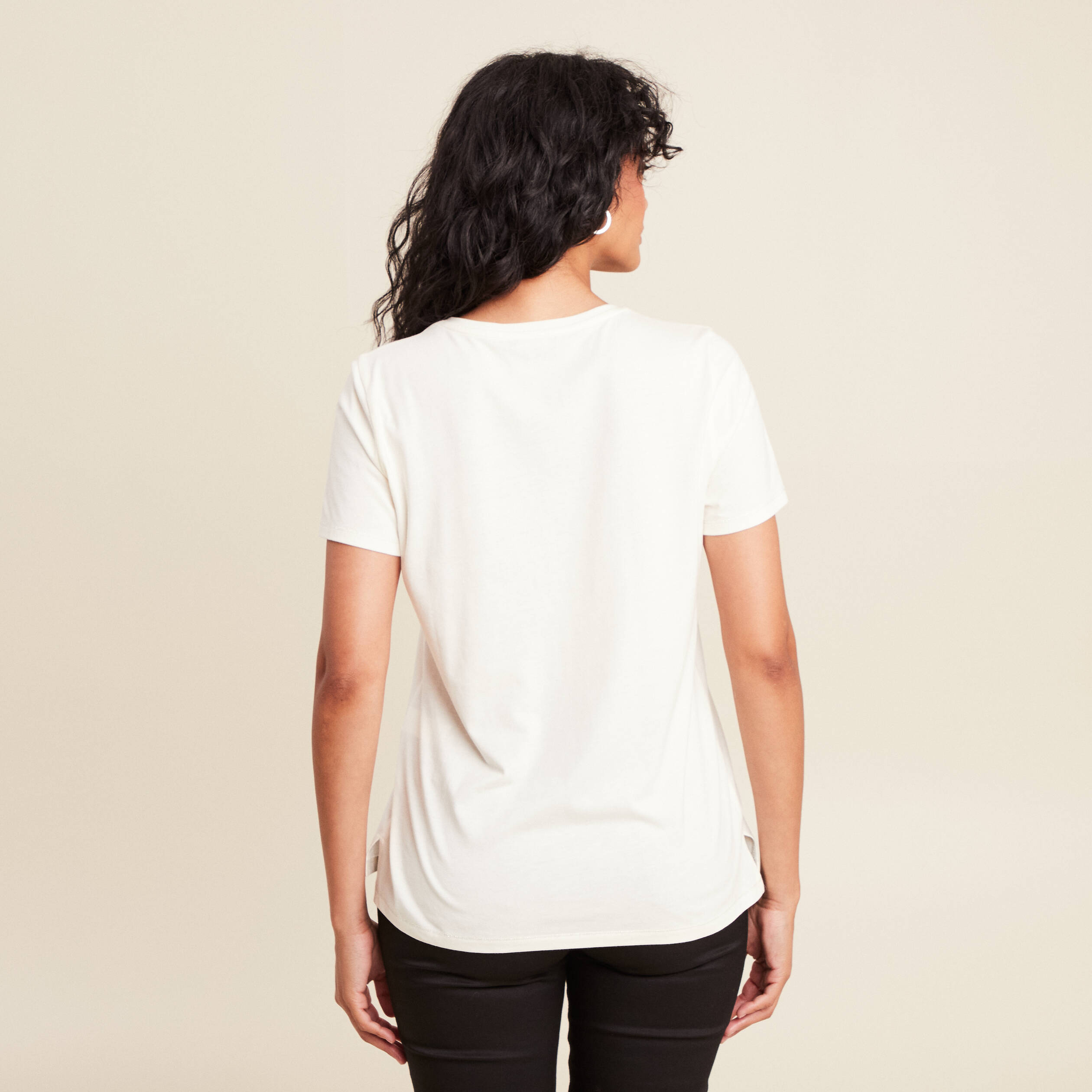 t shirt cintre court manches courtes ecru femme T-shirt cintré court manches courtes ecru femme
