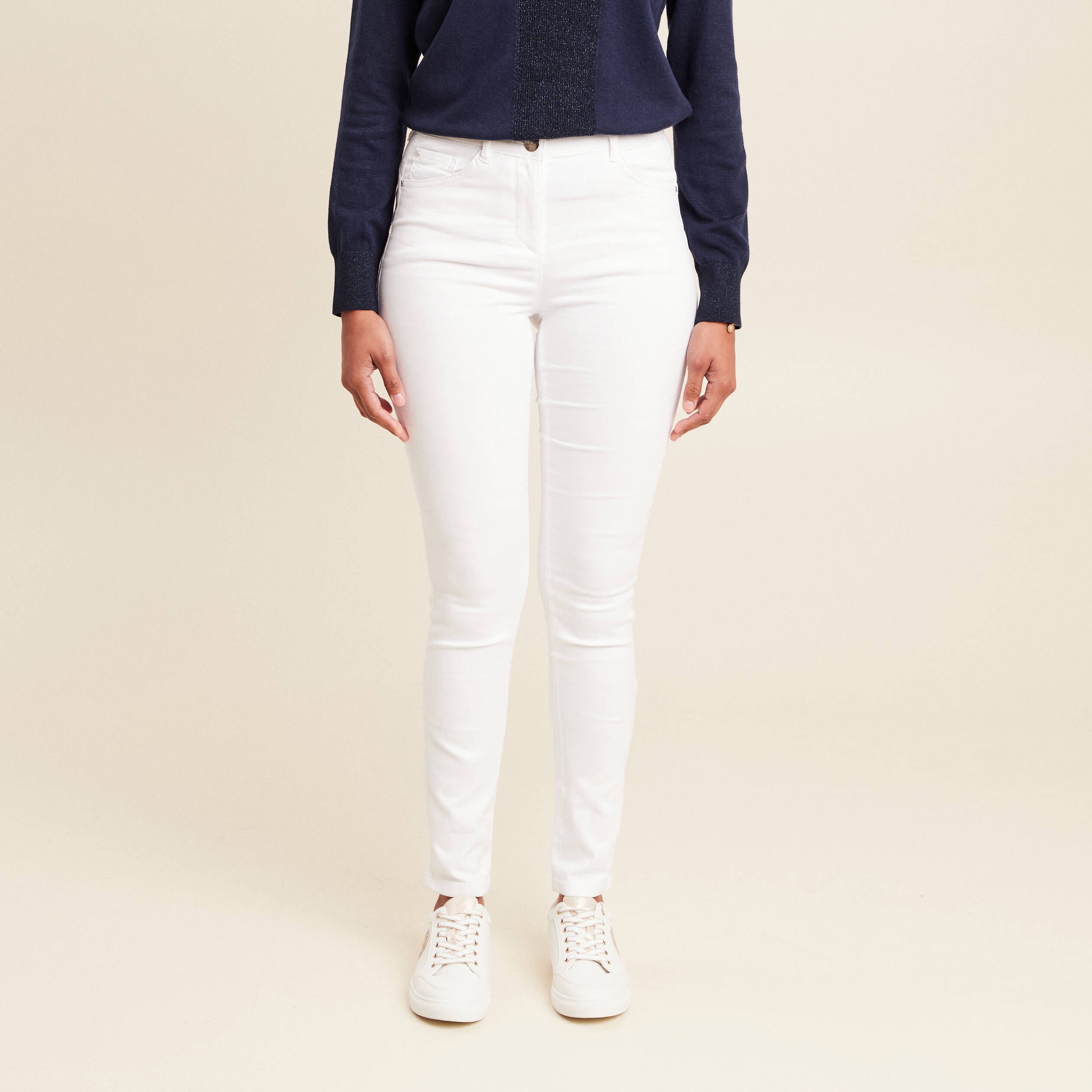 Pantalon magique Le L&eacute;ger coupe ajust&eacute;e blanc femme