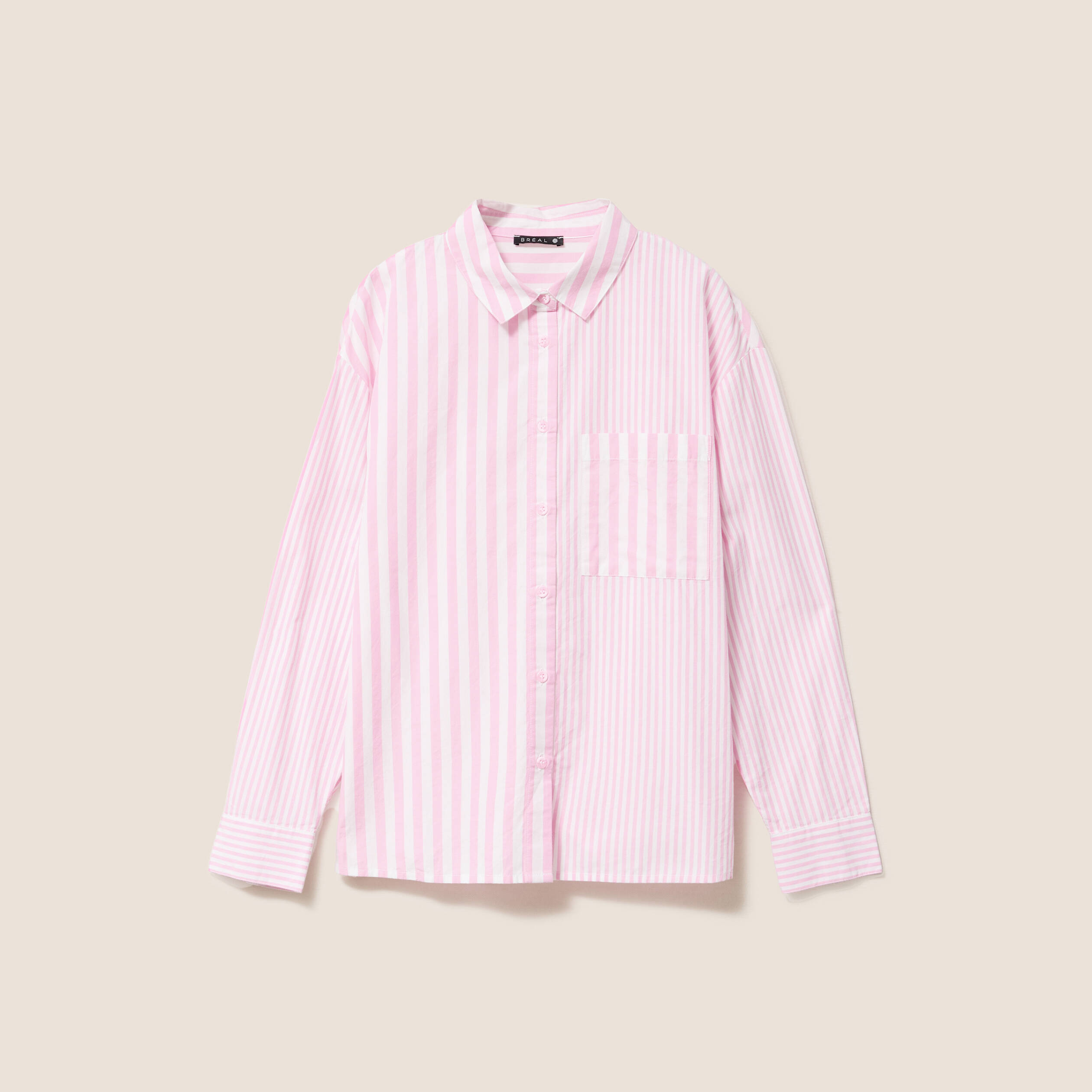 chemise ample mi longue en coton rose femme Chemise ample mi-longue en coton rose femme