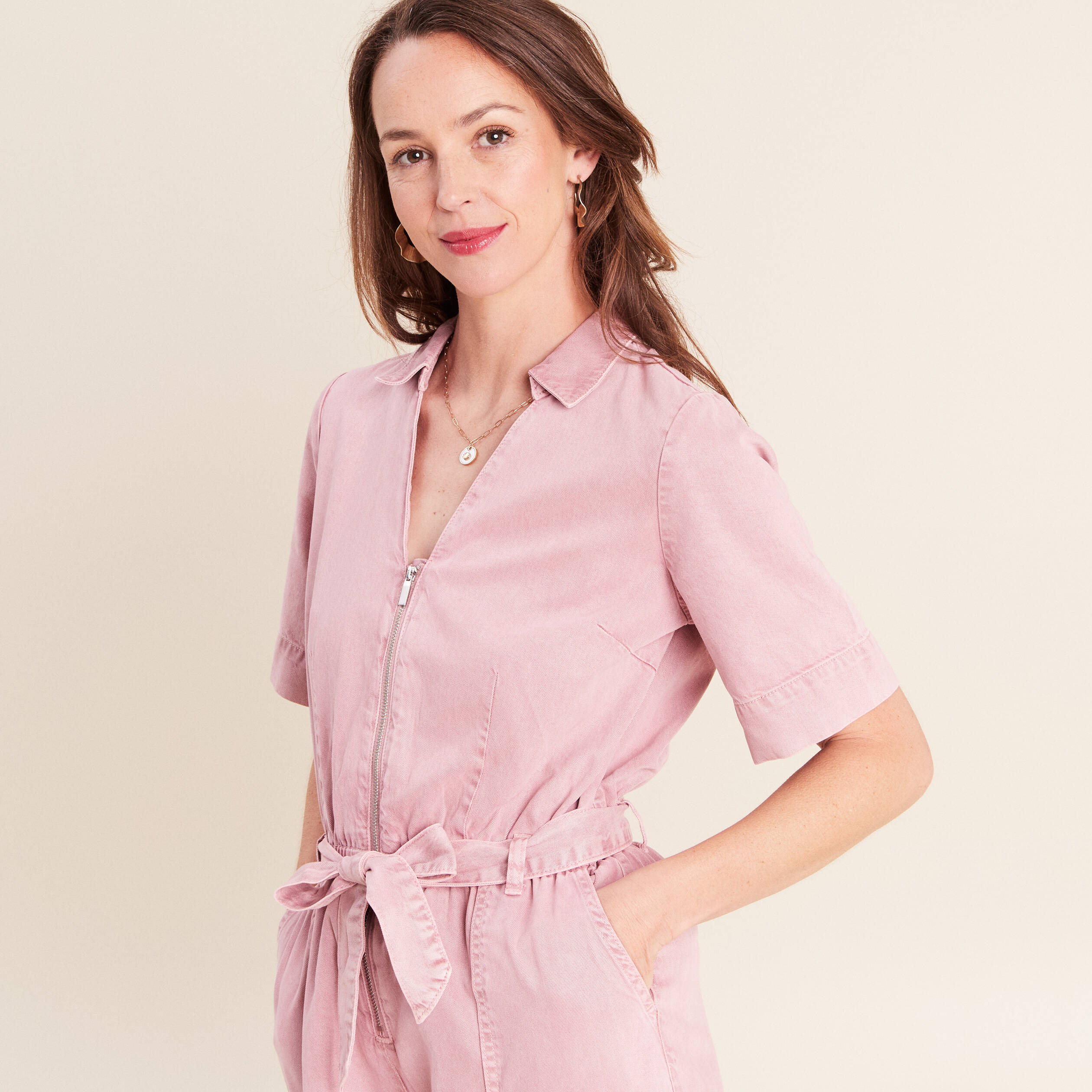Combinaison fluide rose femme