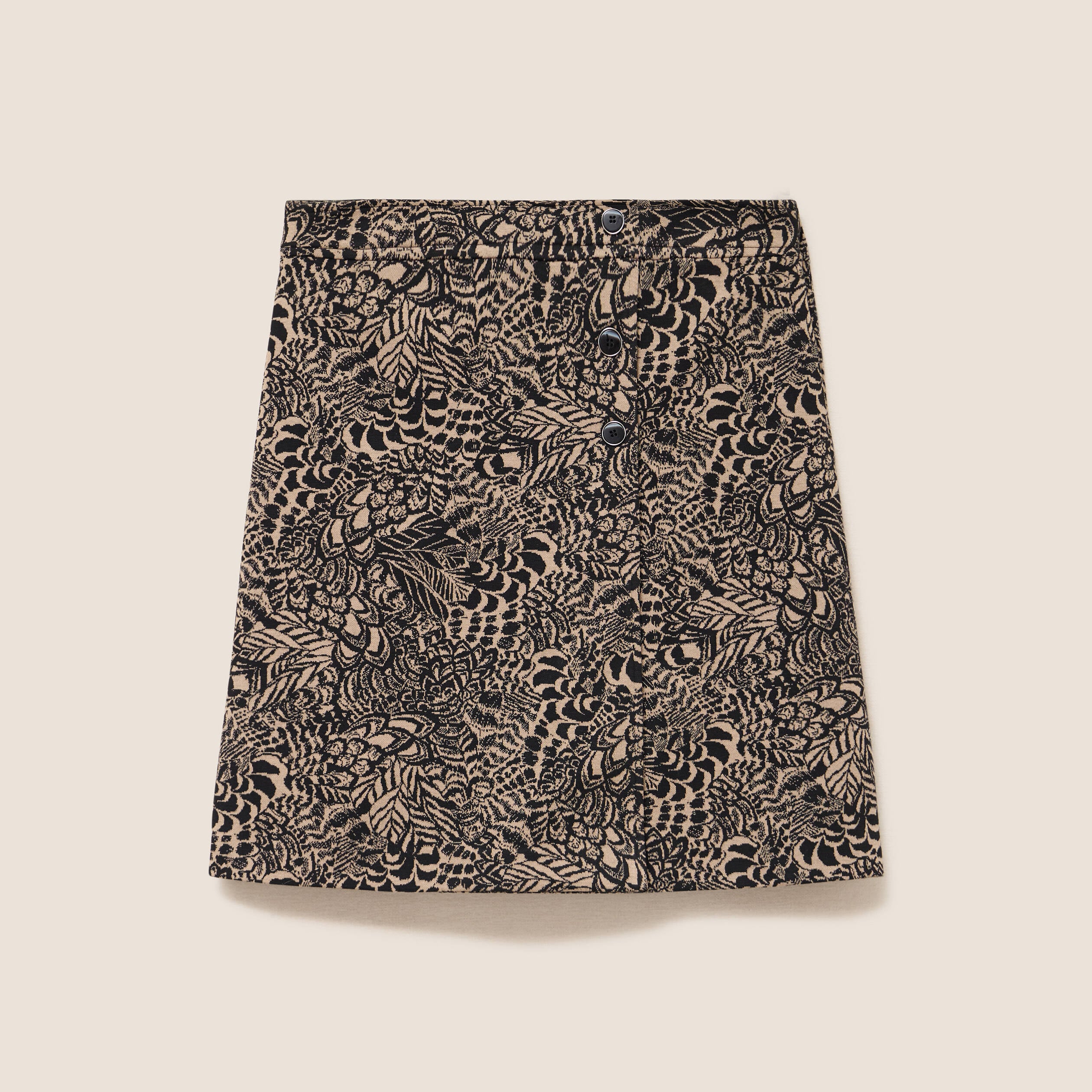 Jupe jacquard taille standard beige femme