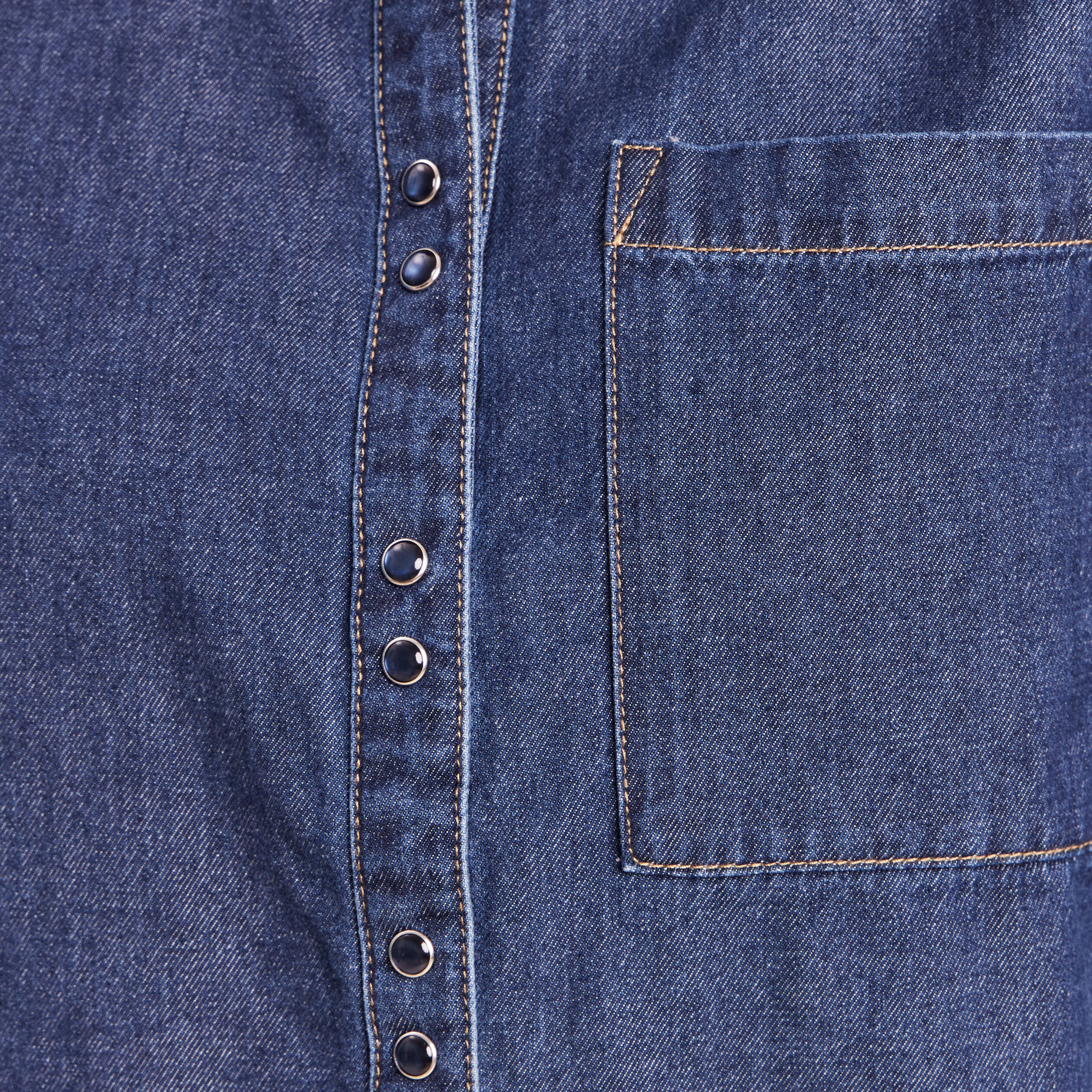 Chemise ample en coton manches longues denim brut femme