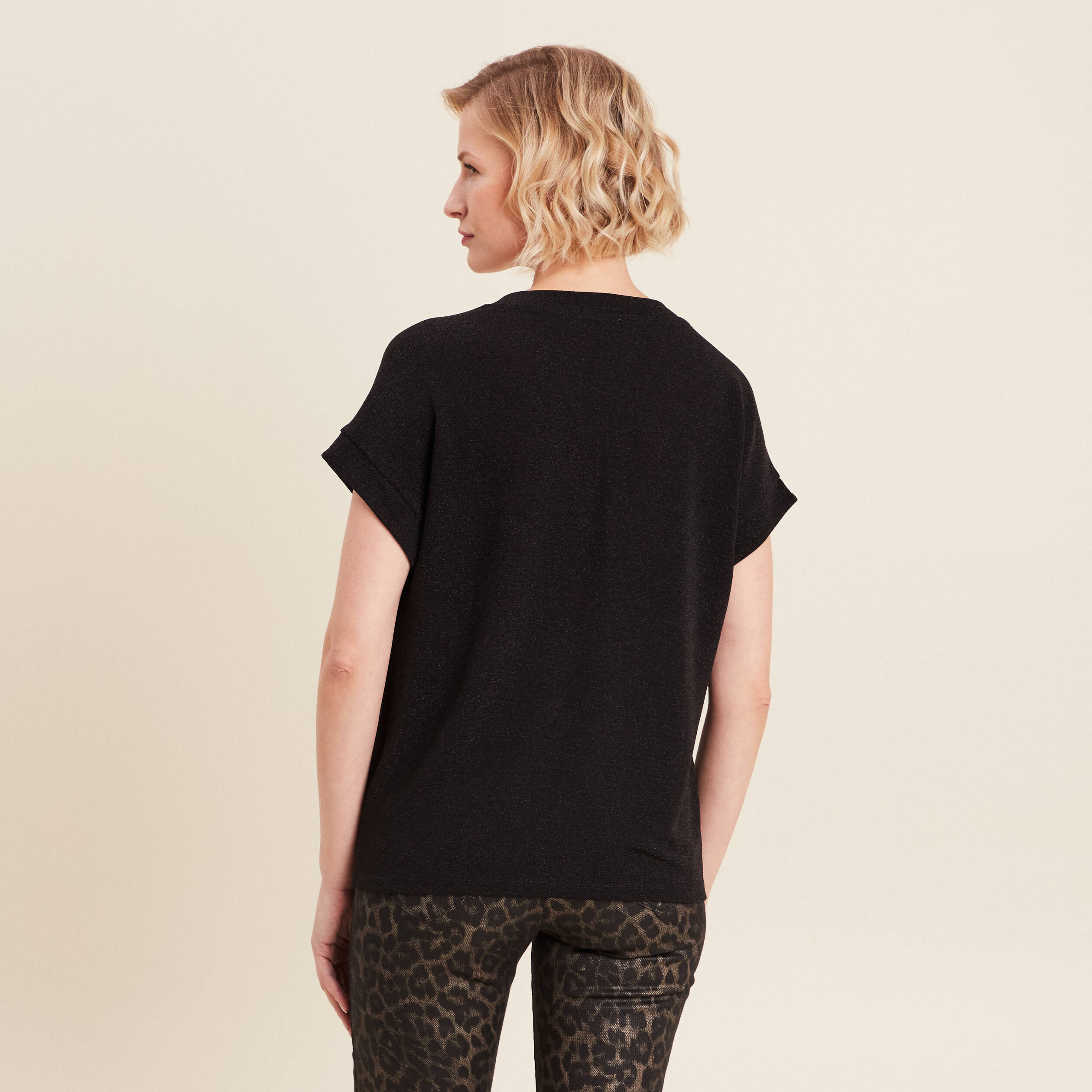 t shirt manches courtes noir femme T-shirt manches courtes noir femme