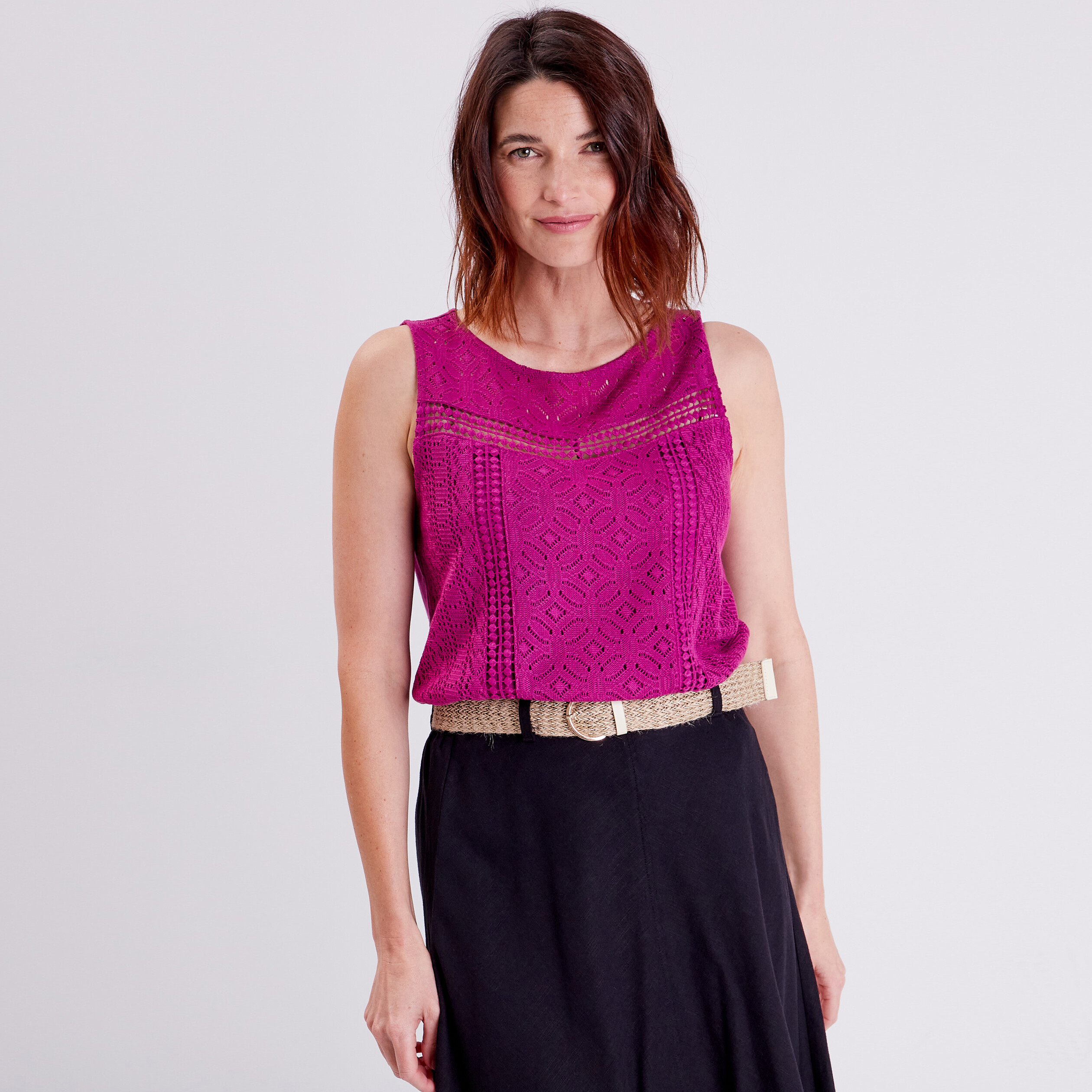 debardeur bretelles larges violet femme Débardeur bretelles larges violet femme