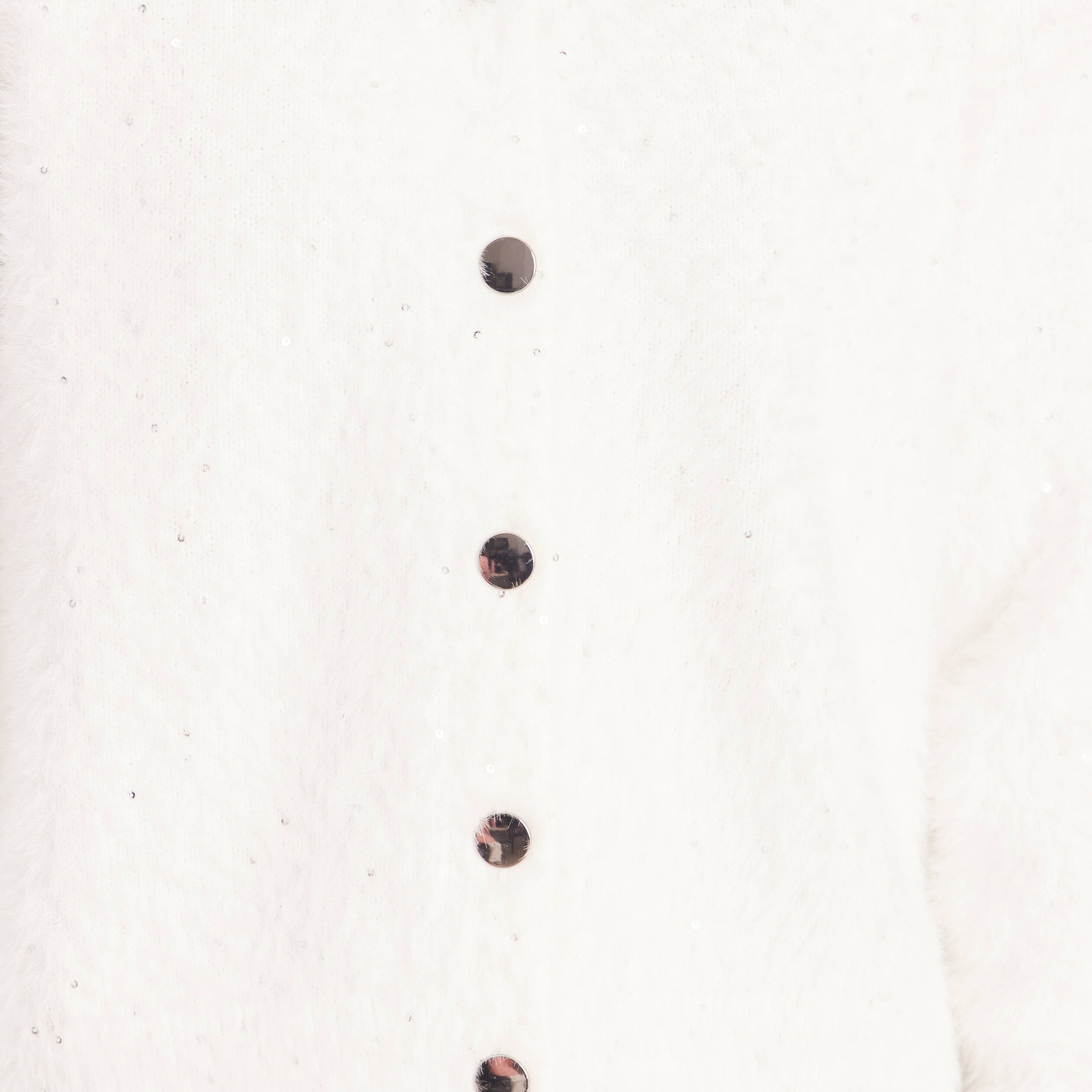 Gilet col V &agrave; sequins ecru femme