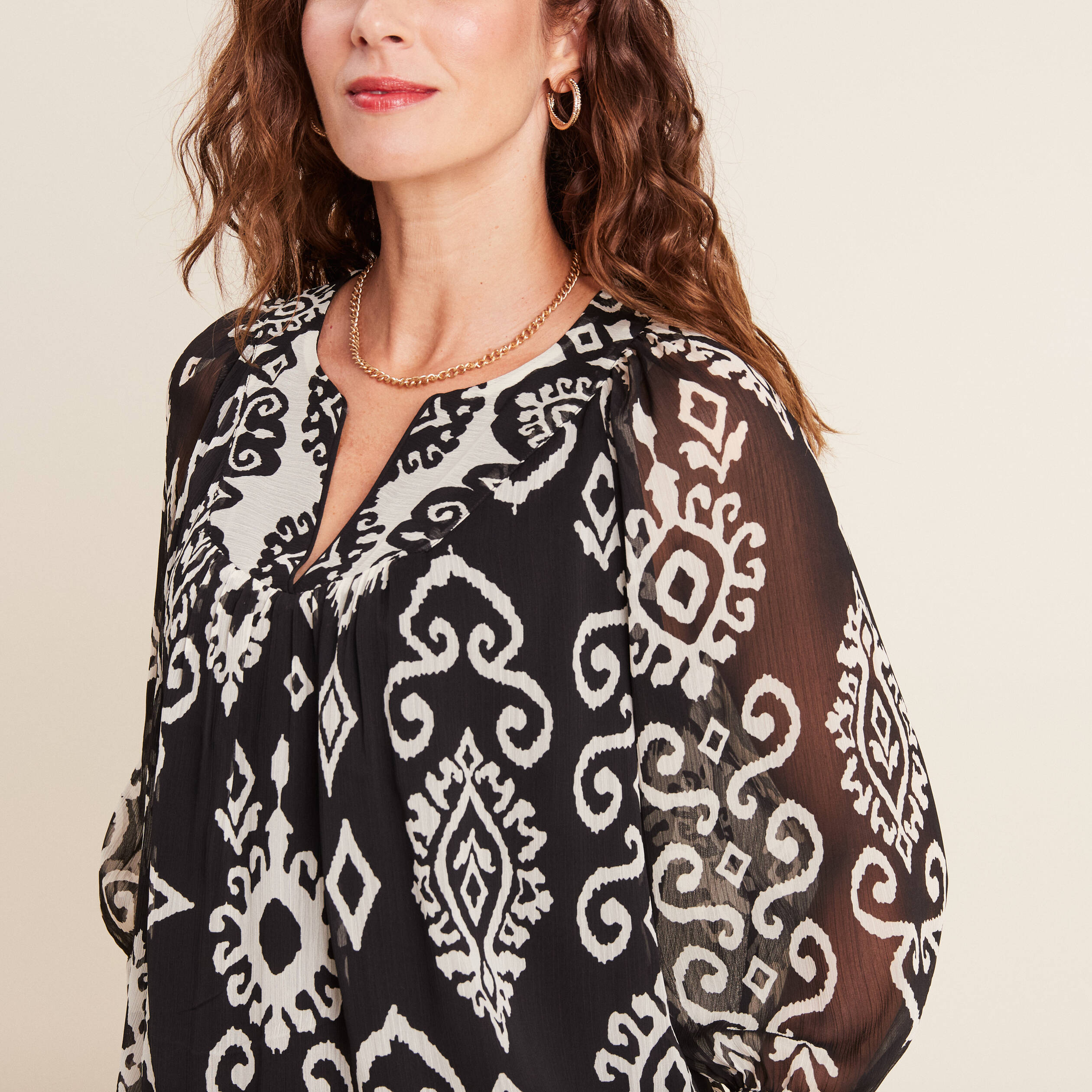 blouse manches 34 noir femme Blouse manches 3/4 noir femme