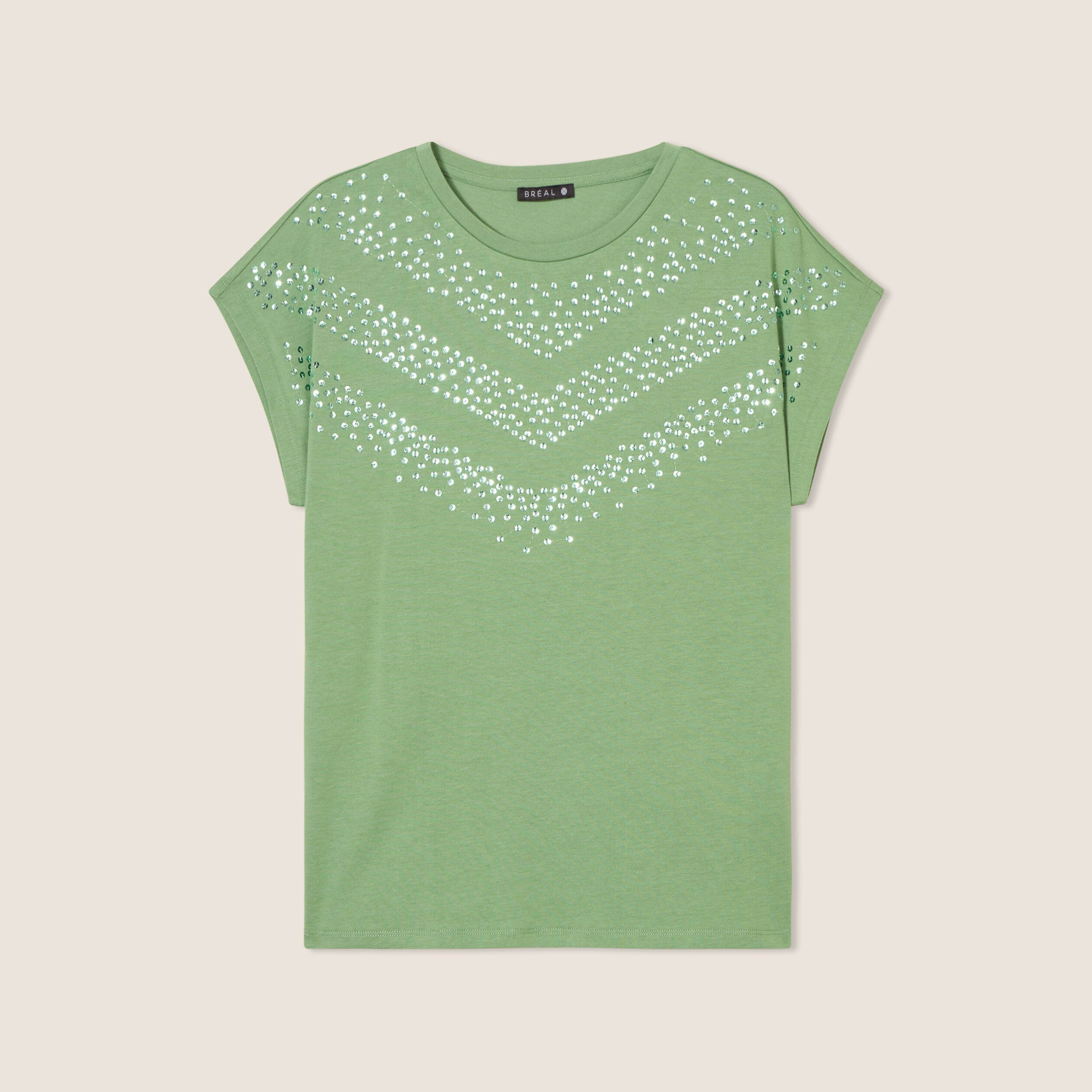 t shirt manches courtes vert femme T-shirt manches courtes vert femme