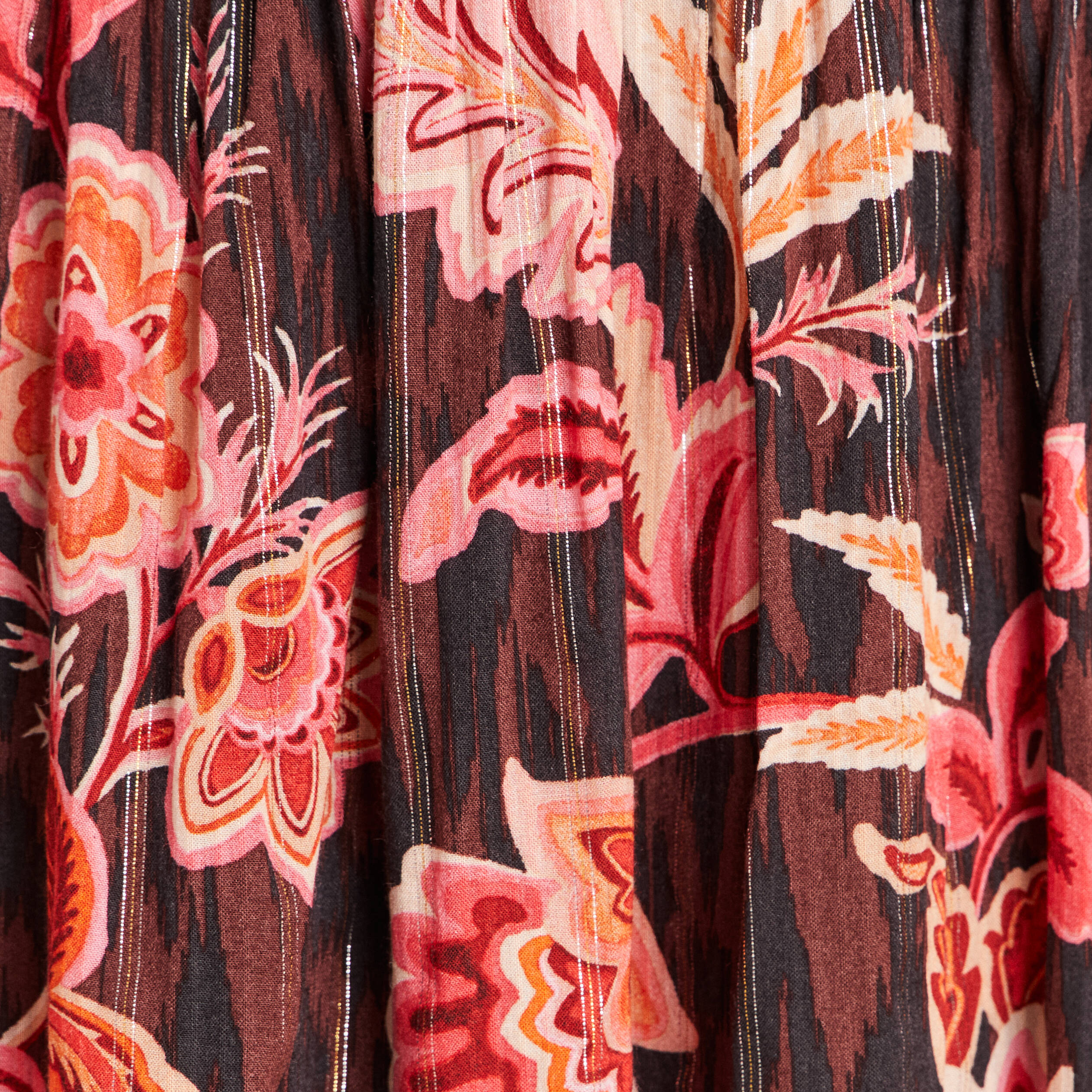Robe courte &eacute;vas&eacute;e col v manches longues marron femme