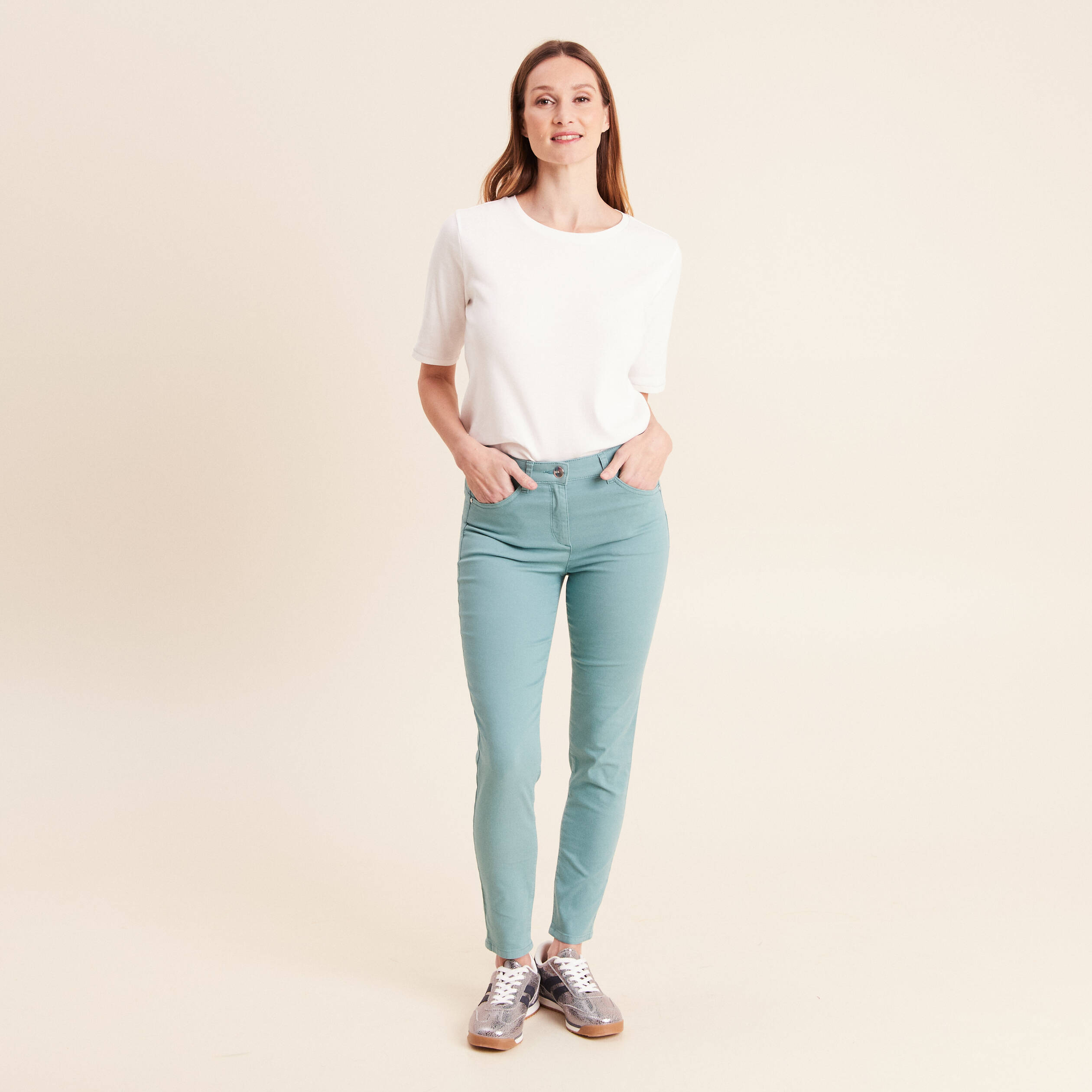 Pantalon magique Le L&eacute;ger coupe ajust&eacute;e bleu turquoise femme