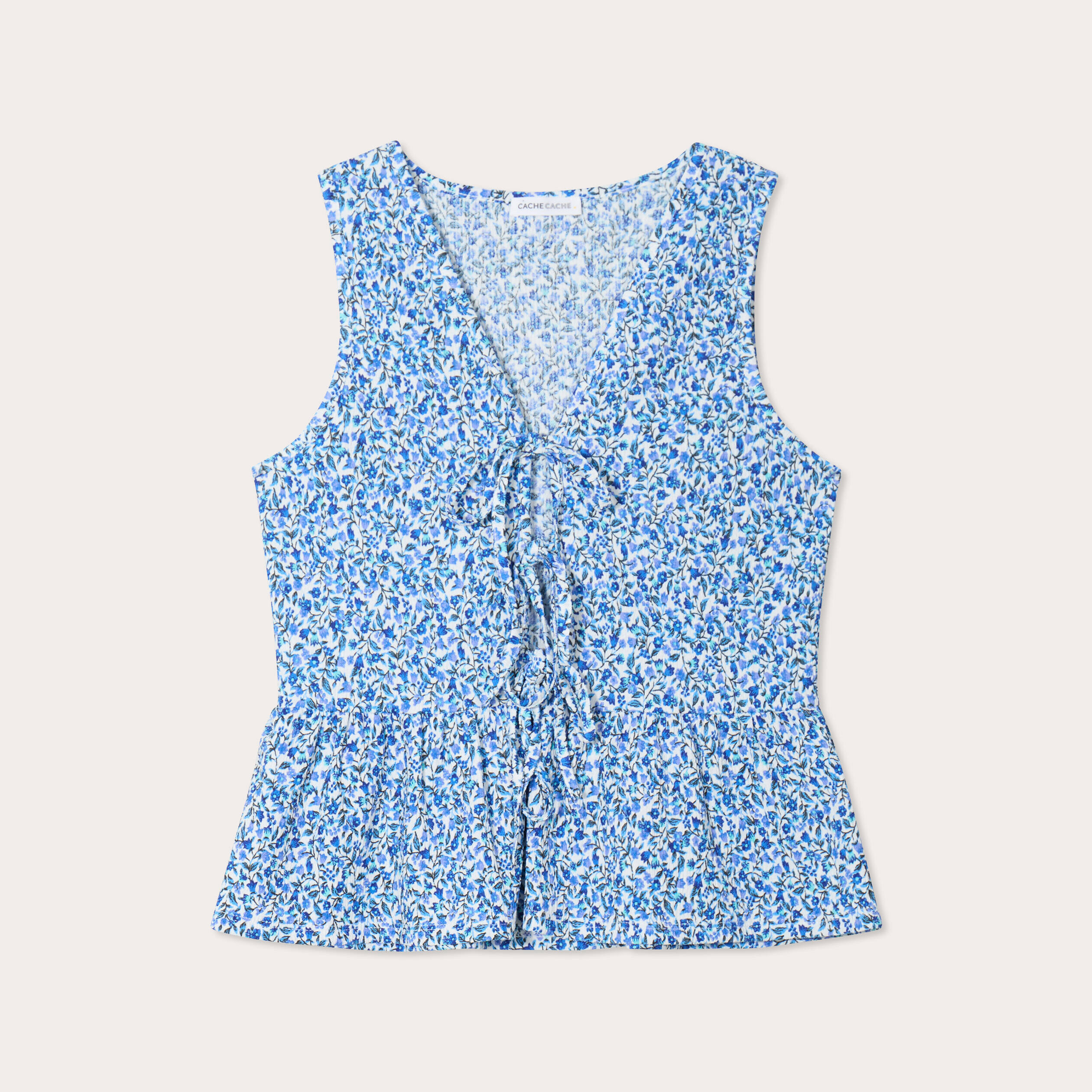 Blouse nou&eacute;e bleu femme