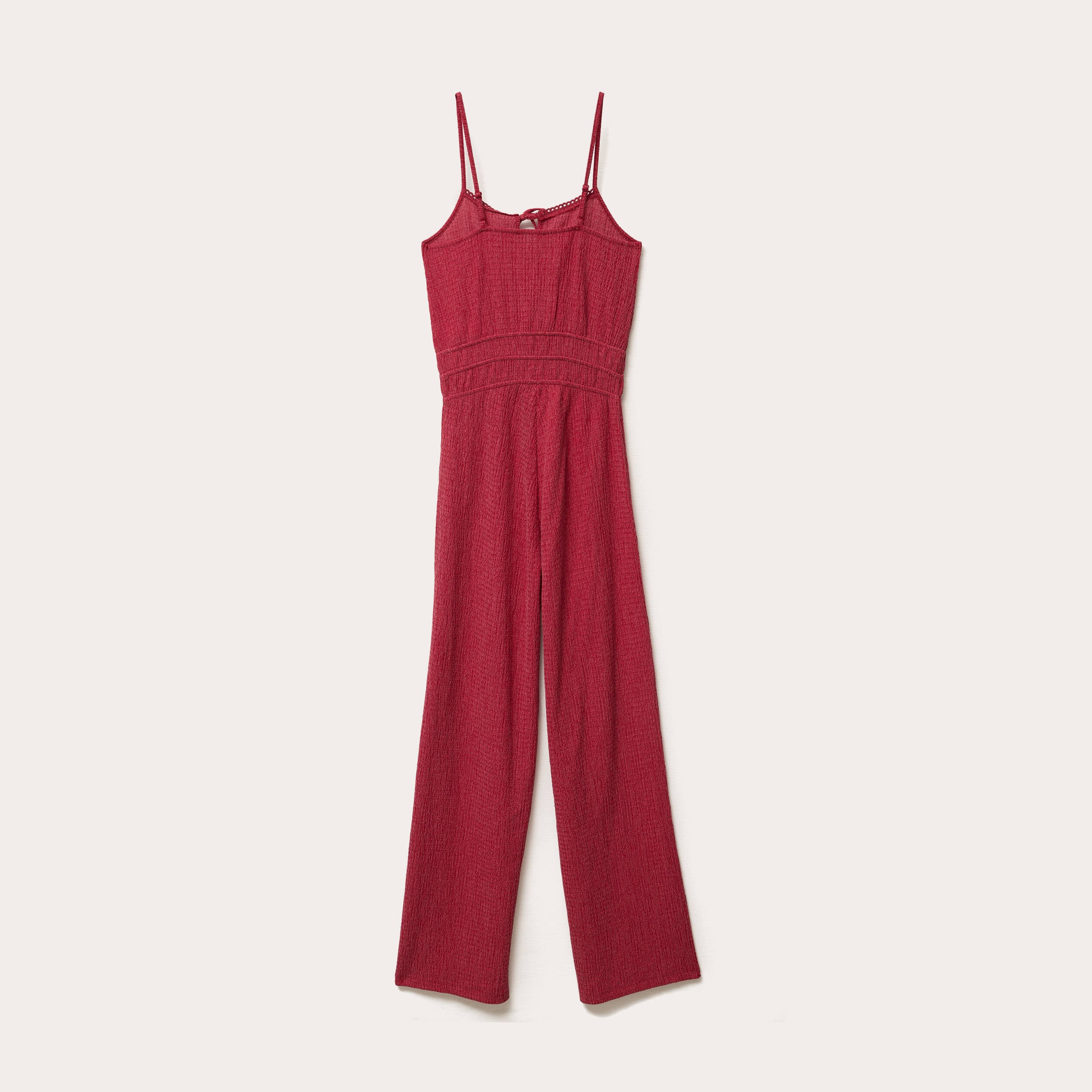 Combinaison large longue stretch rouge fonc&eacute; femme