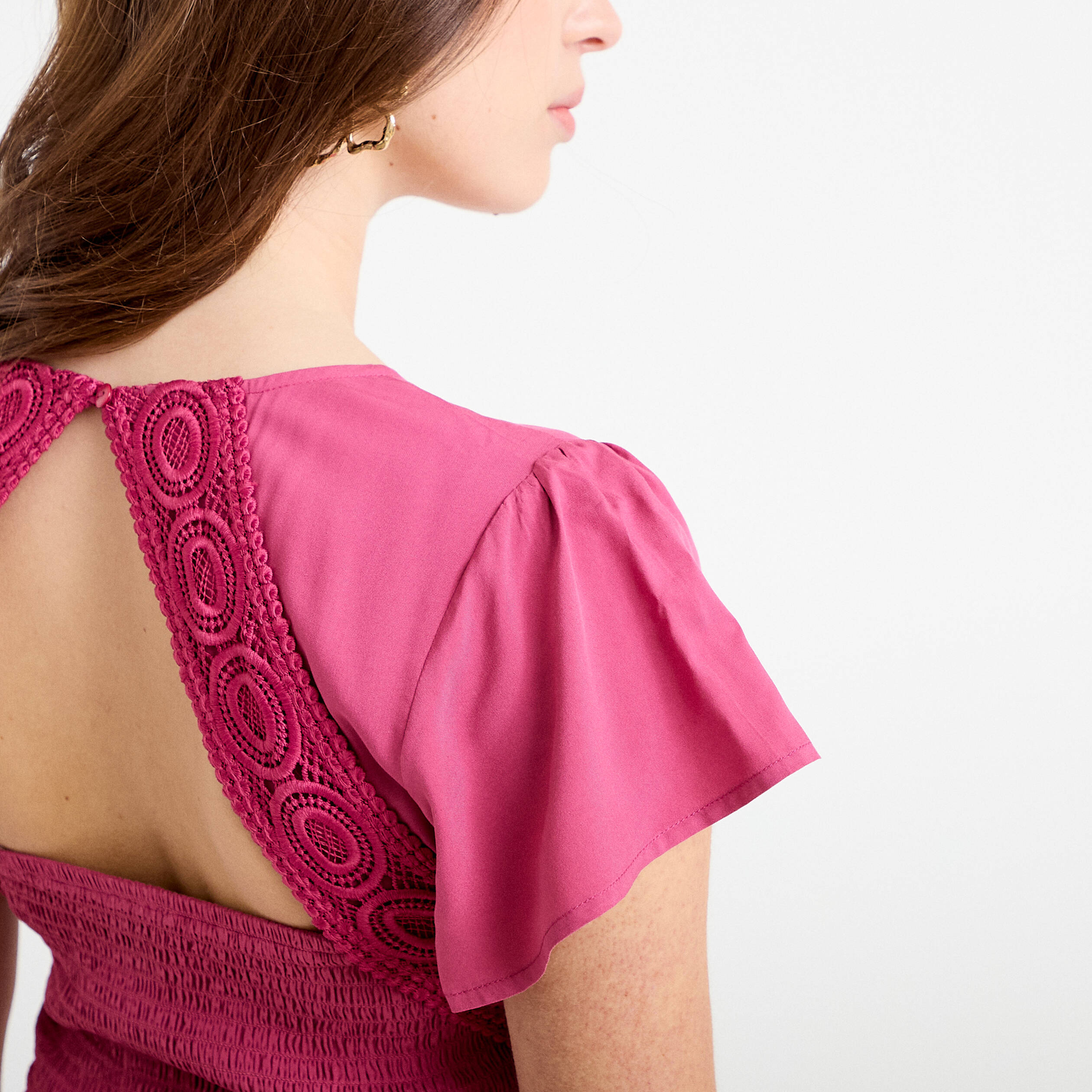 Robe longue &eacute;vas&eacute;e prune femme