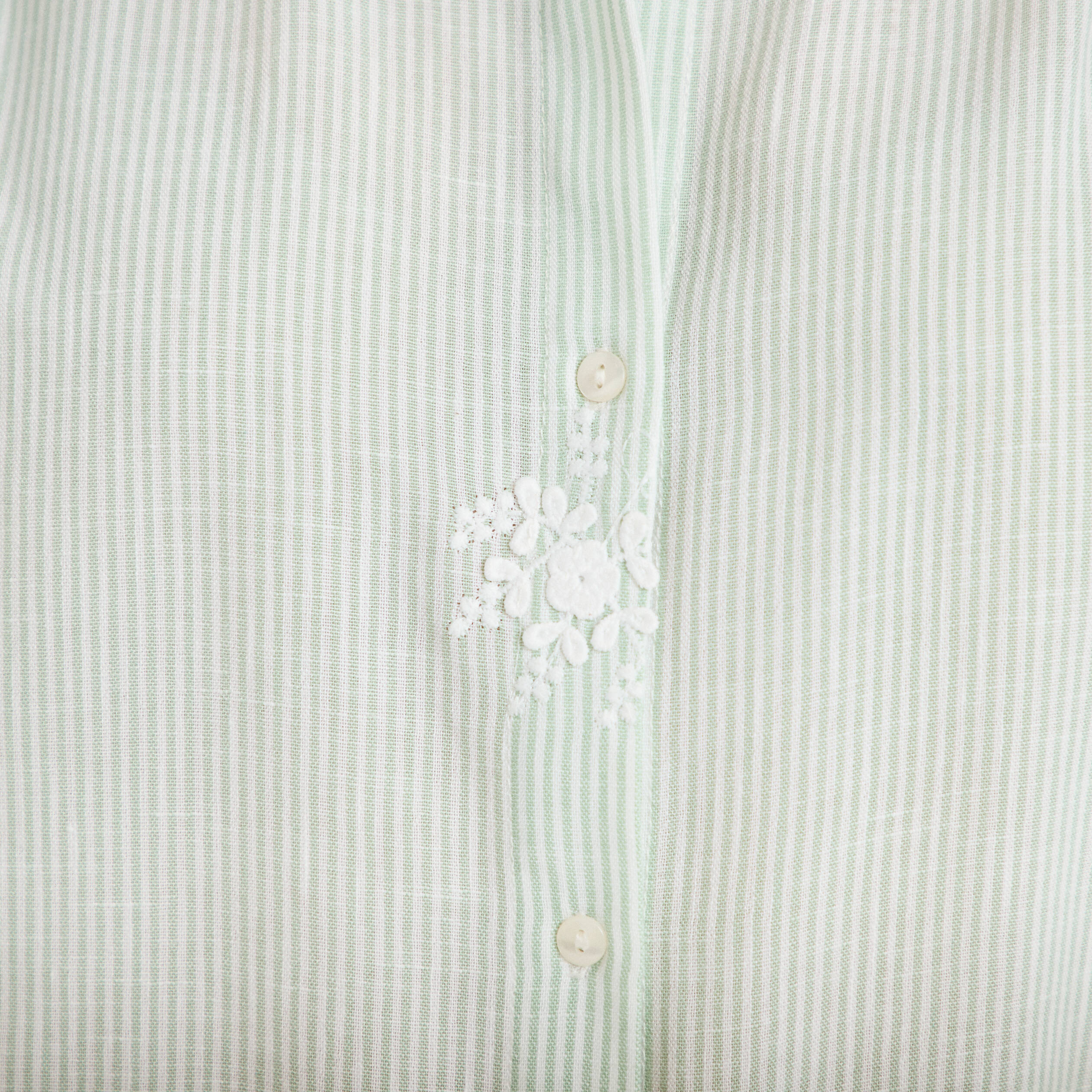Chemise sans manches col classique vert clair femme