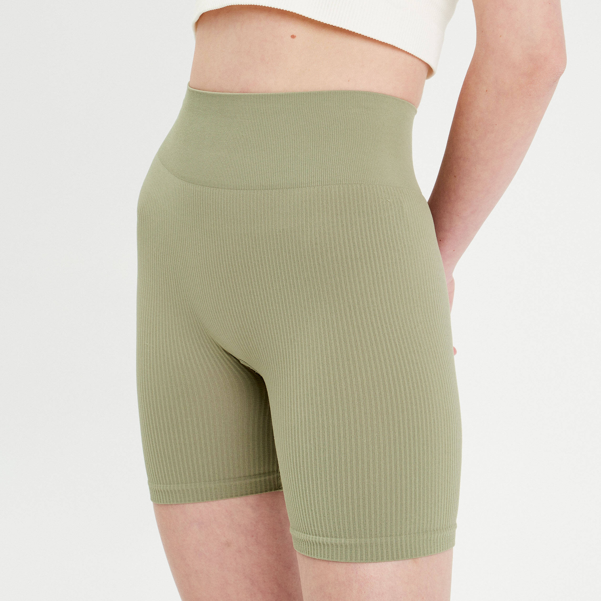Short cycliste sans couture vert fonce femme Vibs