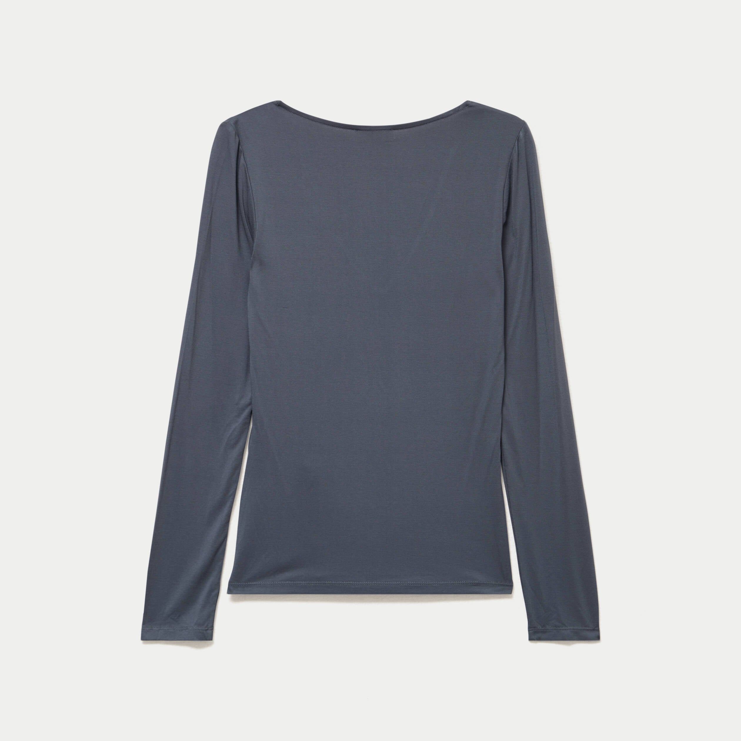 T-shirt thermique col en V plumetis gris femme