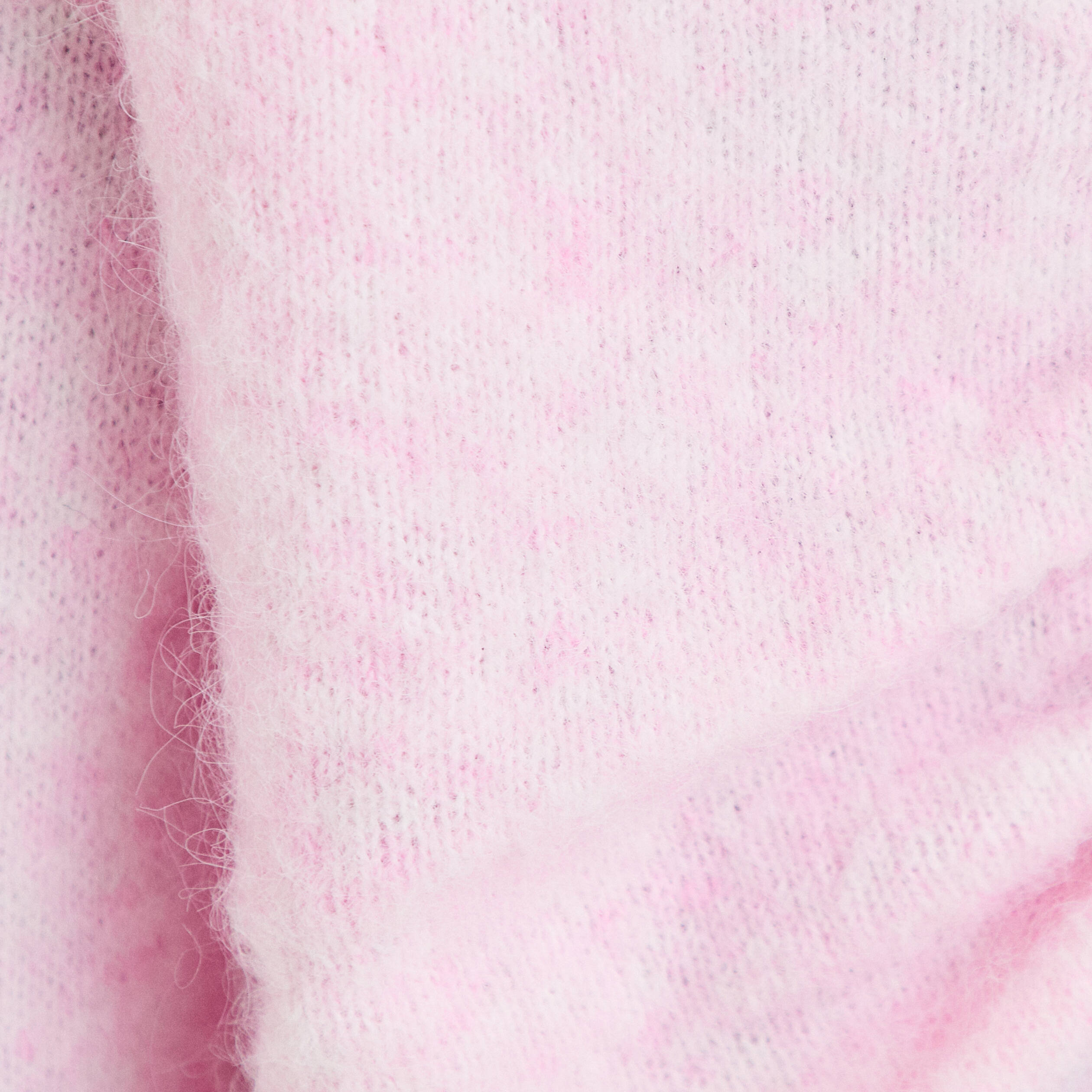 Pull col rond manches longues rose clair femme