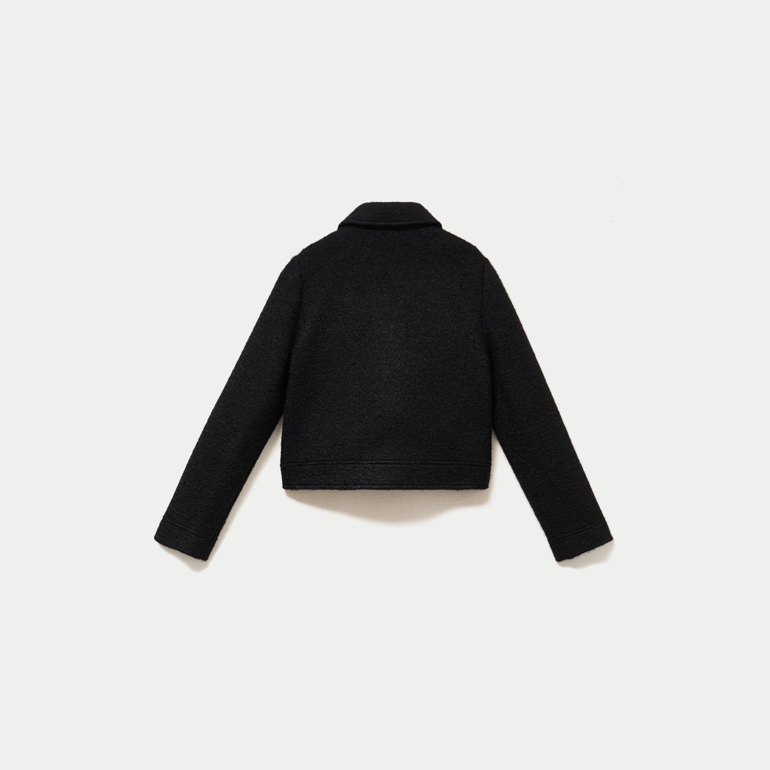 Veste droite courte sans manches noir femme